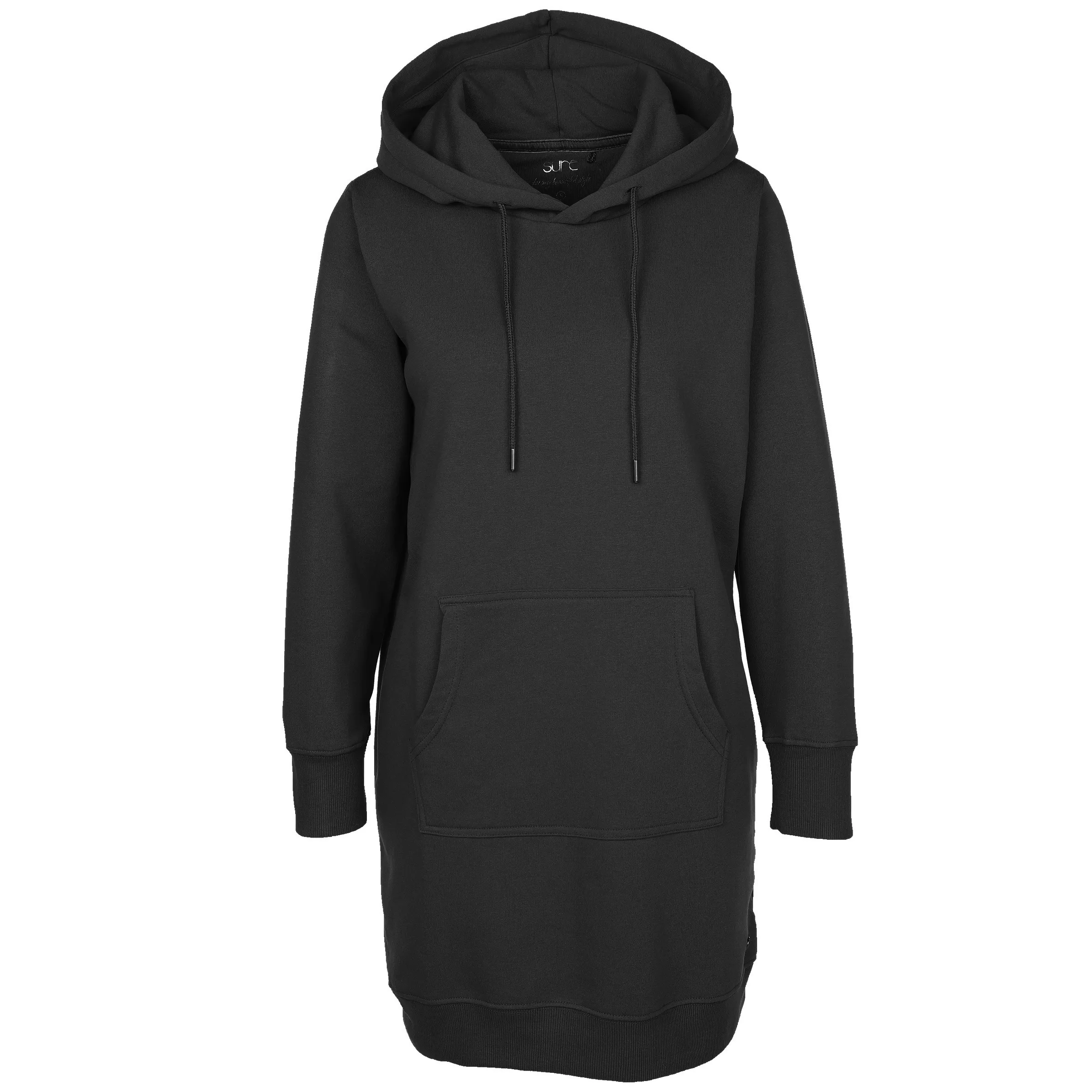 Sure Da-Hoodiekleid m.Kängurutasche Schwarz 880222 BLACK 1 Sure Da-Hoodiekleid m.Kängurutasche Schwarz 880222 BLACK 1