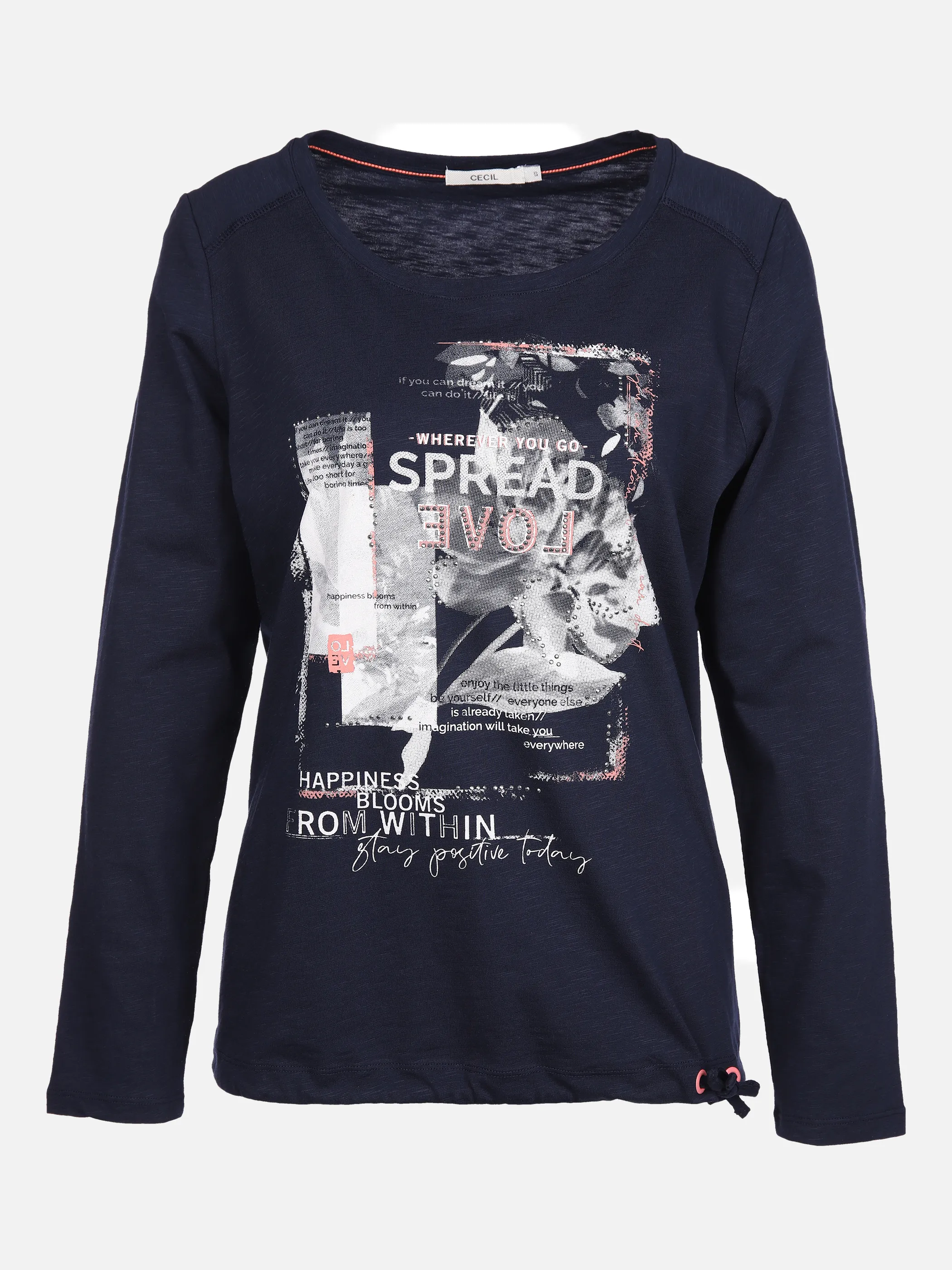 Cecil B317370 FP Spread Love T-Shirt Blau 864118 30128 1 Cecil B317370 FP Spread Love T-Shirt Blau 864118 30128 1
