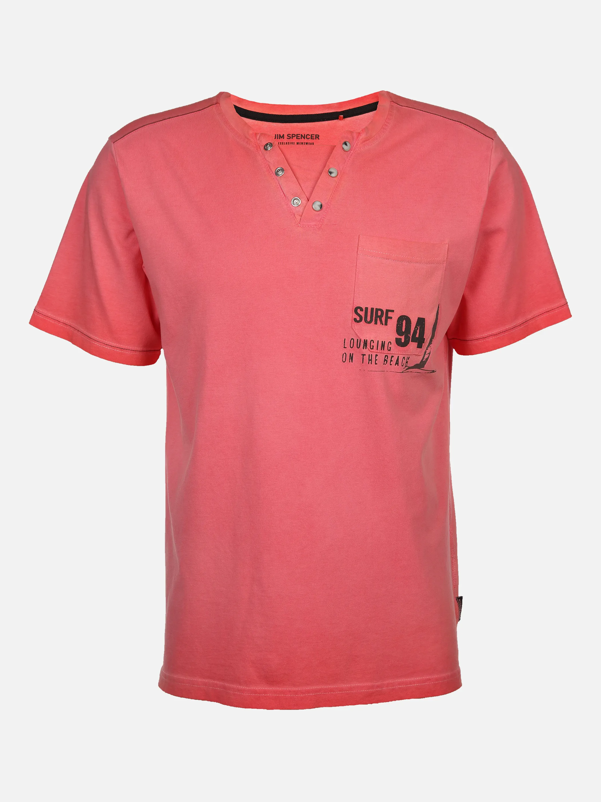 Jim Spencer He. Henleyshirt 1/2 Arm washer snap Rot 884158 RED 1 Jim Spencer He. Henleyshirt 1/2 Arm washer snap Rot 884158 RED 1