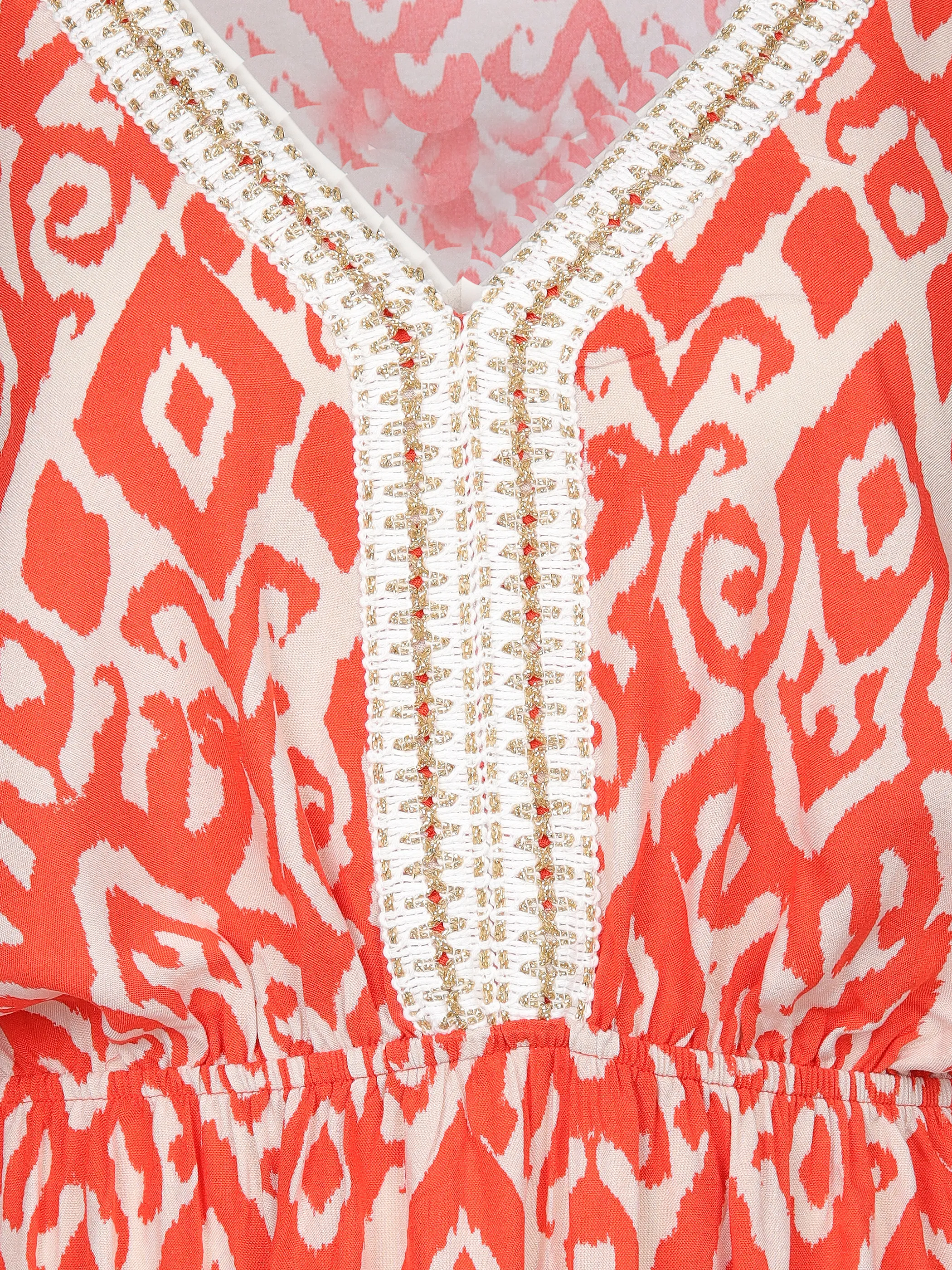Apricot 968165 Apricot Ikat Mono Swirl Shimmer Dress Orange 918380 ORA 3