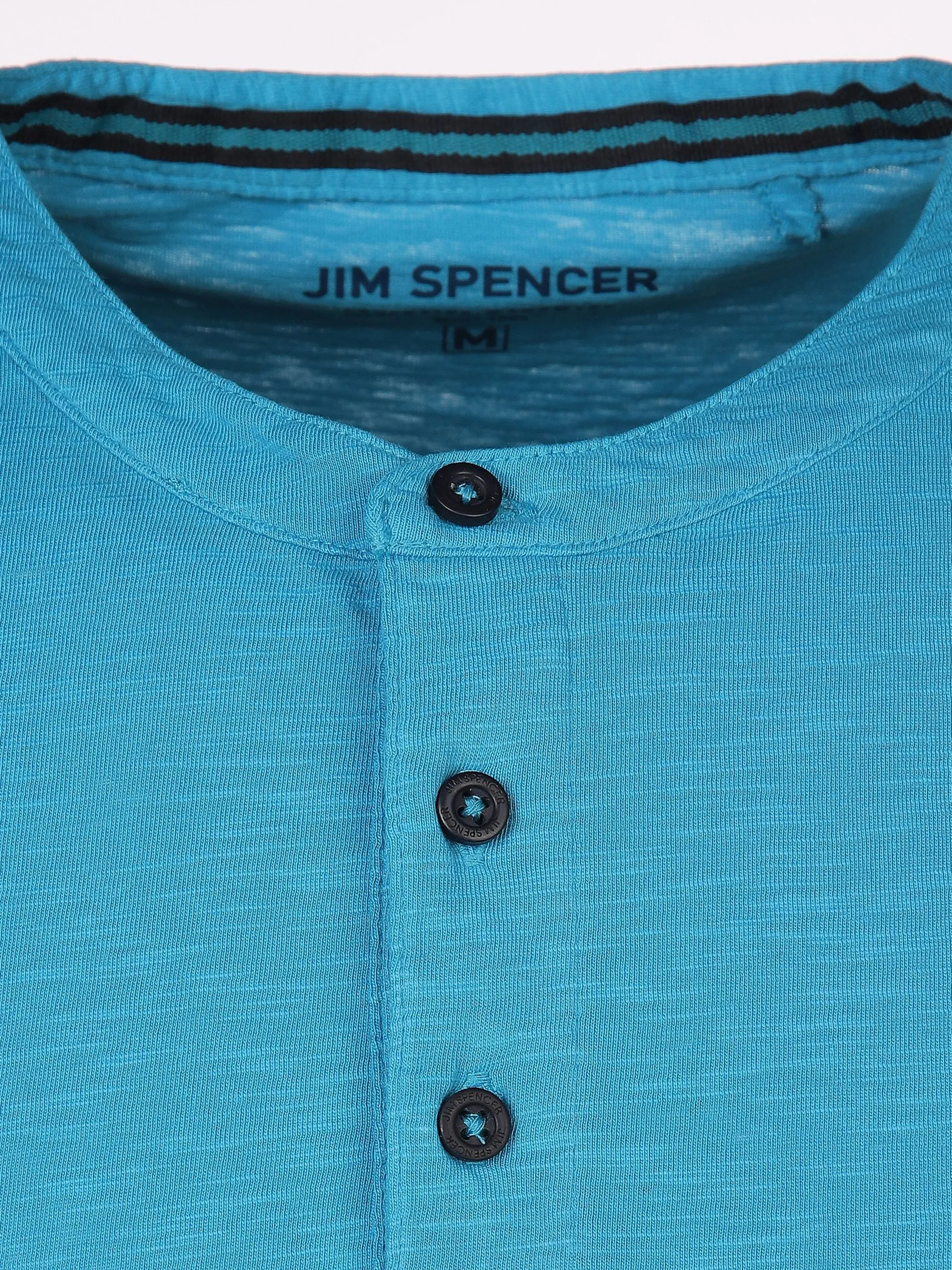 Jim Spencer He. Henleyshirt 1/2 Arm Stickerei Türkis 876158 AQUA 3