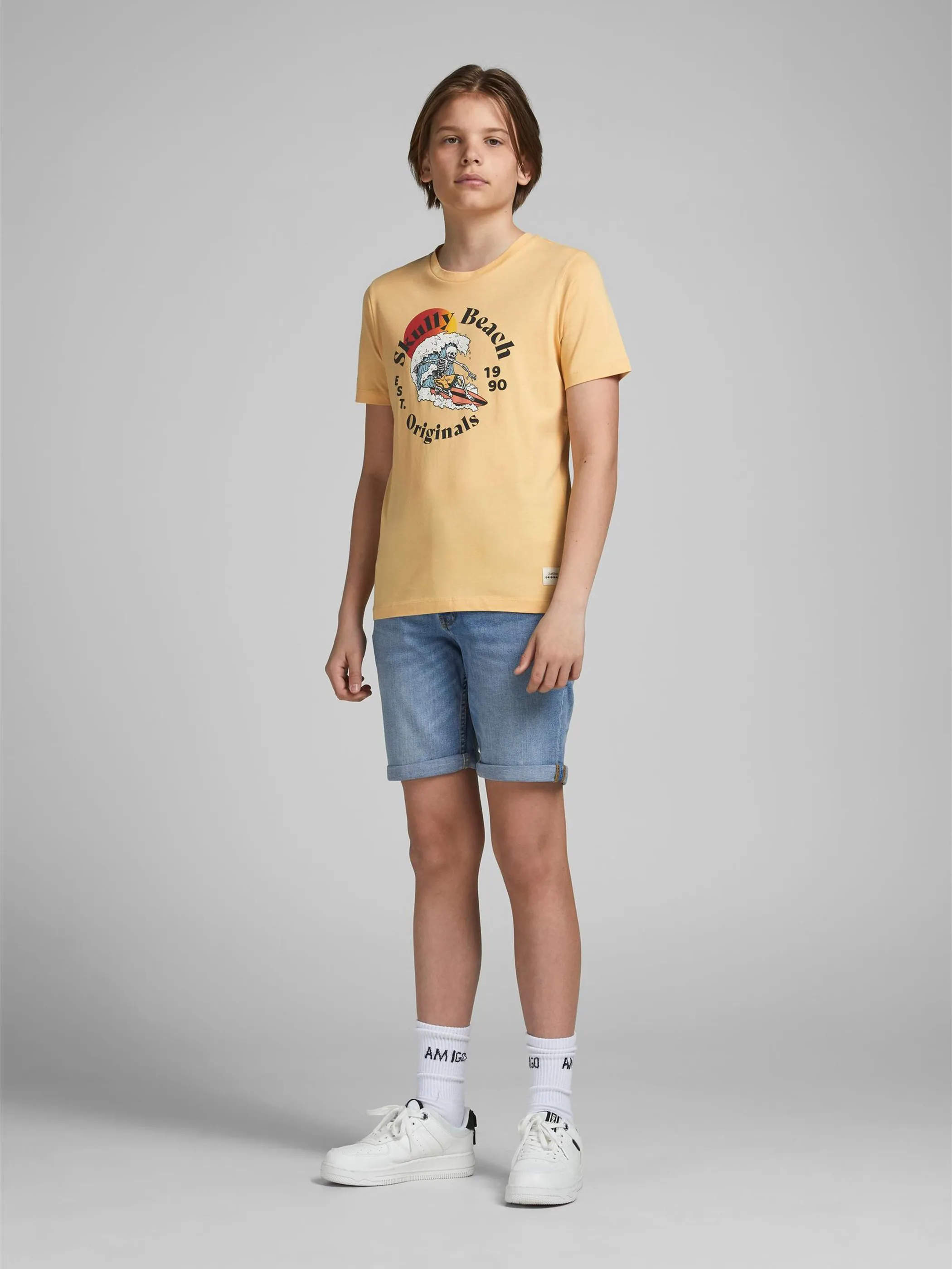 Jack&Jones Junior 12192997 JORSUMMERSKULL TEE SS Grau 852252 177693 4