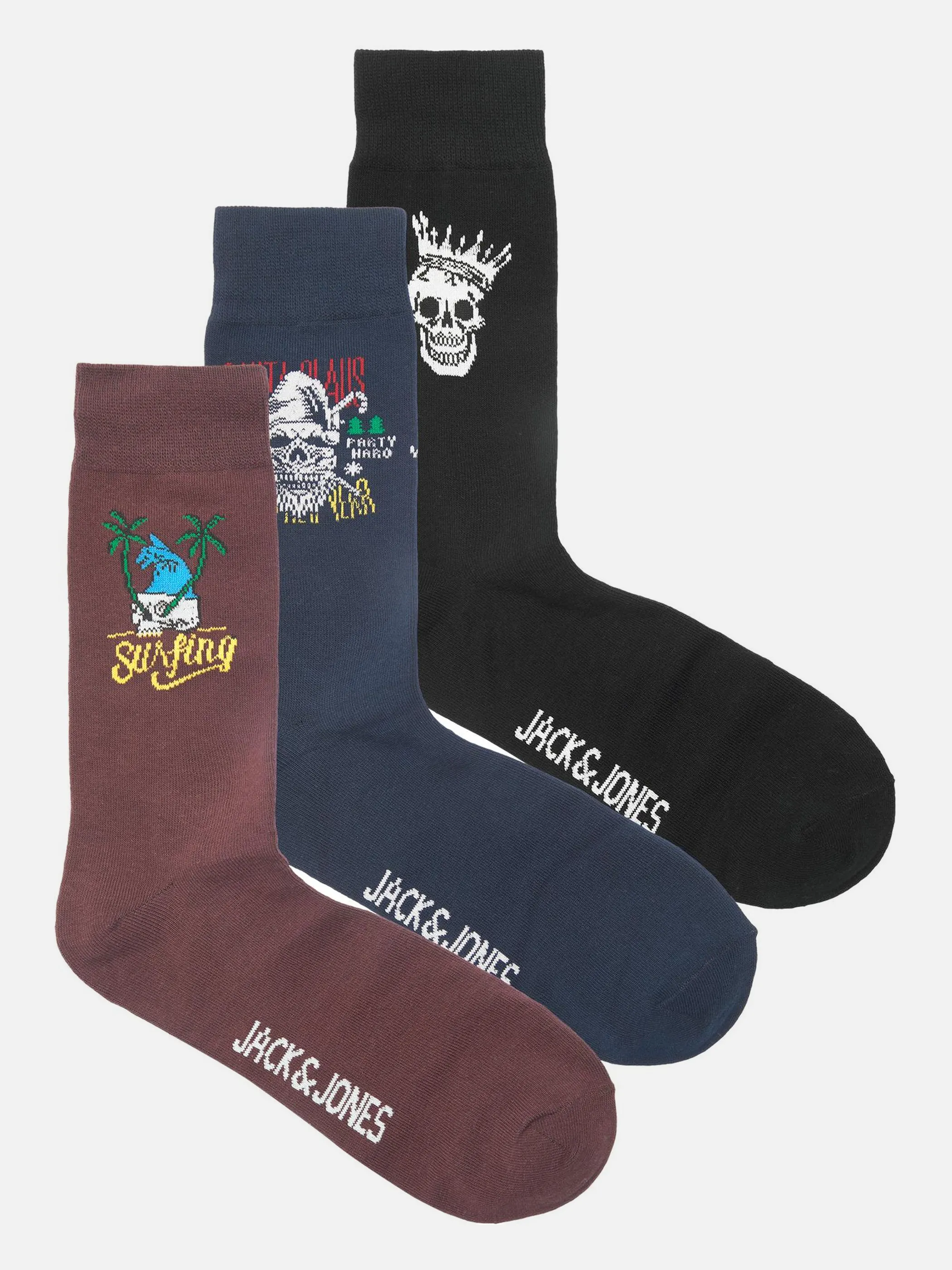 Jack Jones 12224035 JACHERON SKULL SOCKS Schwarz 871567 178012001 1