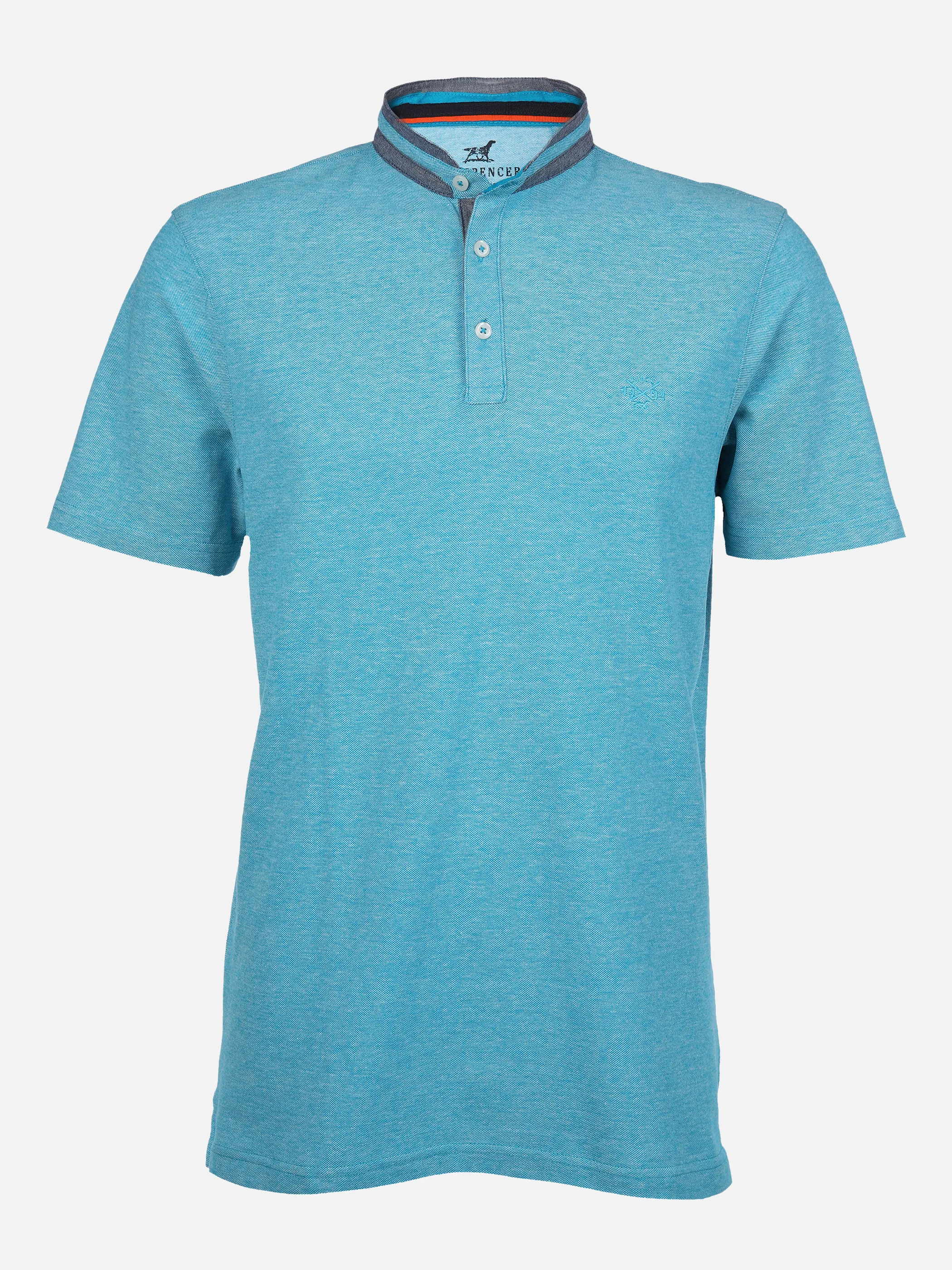 Jim Spencer He. Henleyshirt 1/2 Arm pique Blau 862101 AQUA MEL 1