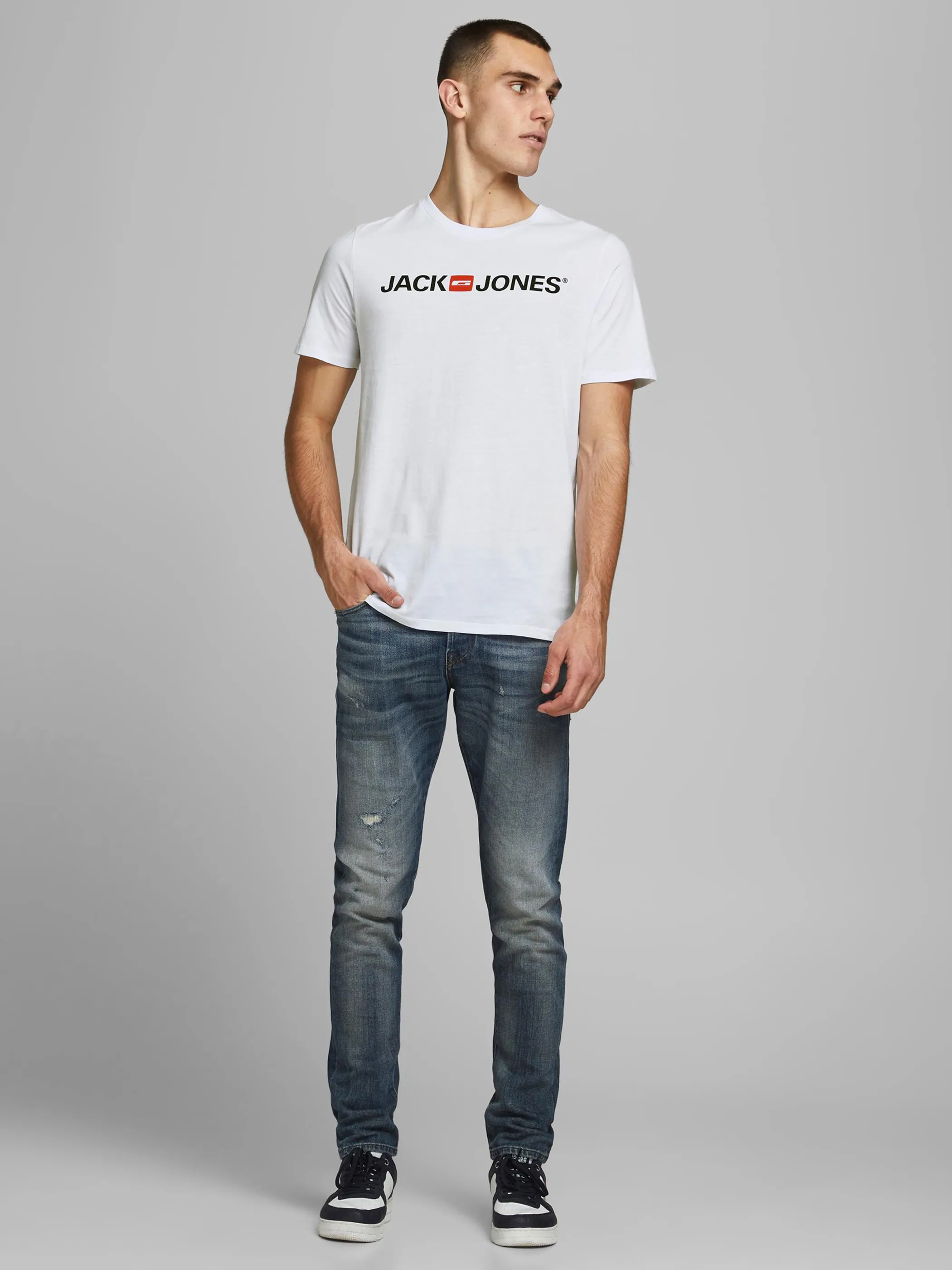 Jack Jones 12137126 JJECORP LOGO TEE SS C Weiß 832988 178074001 3