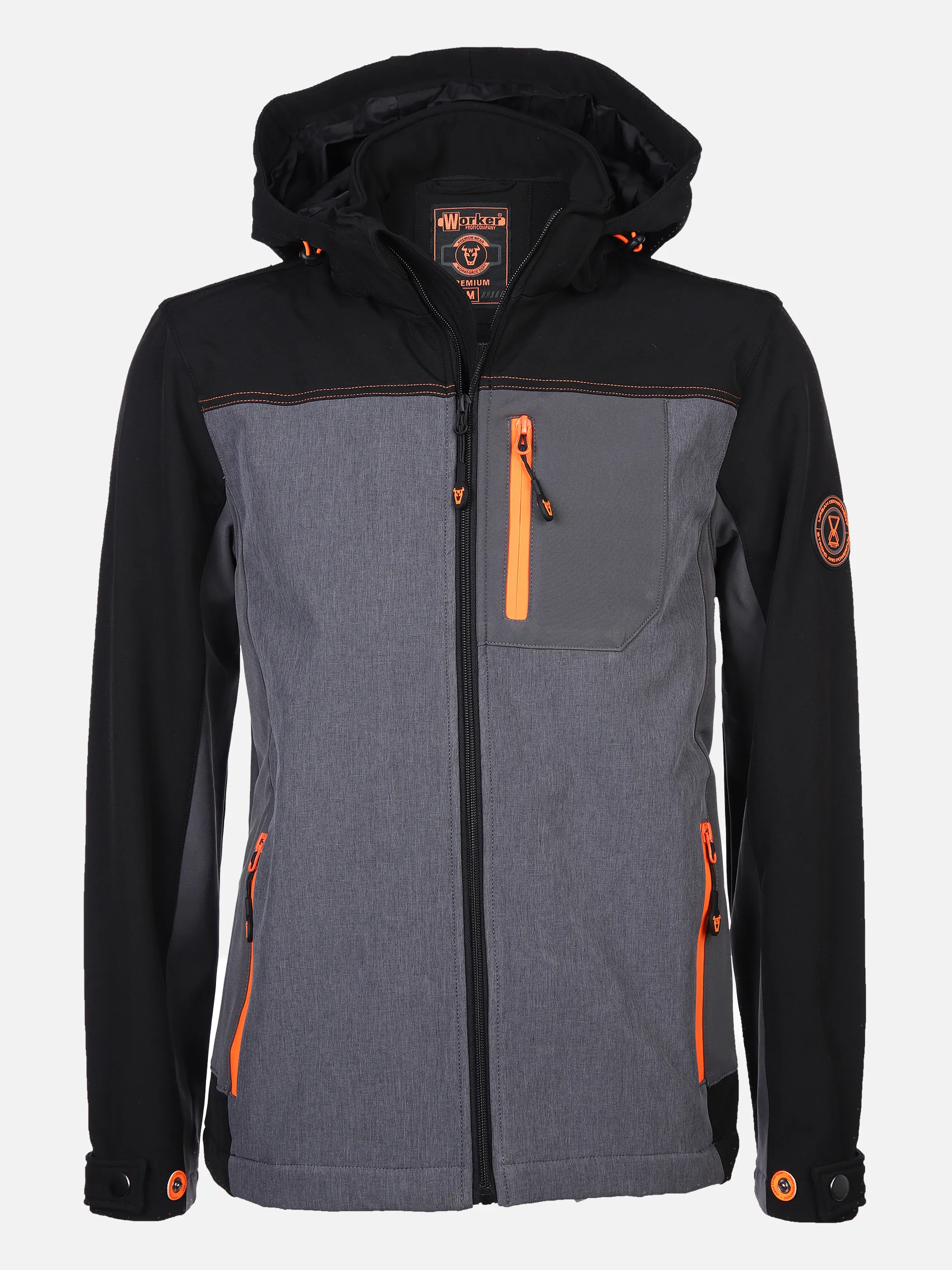 Worker He. Softshelljacke Kapuze Schwarz 848400 BLACK/GREY 1