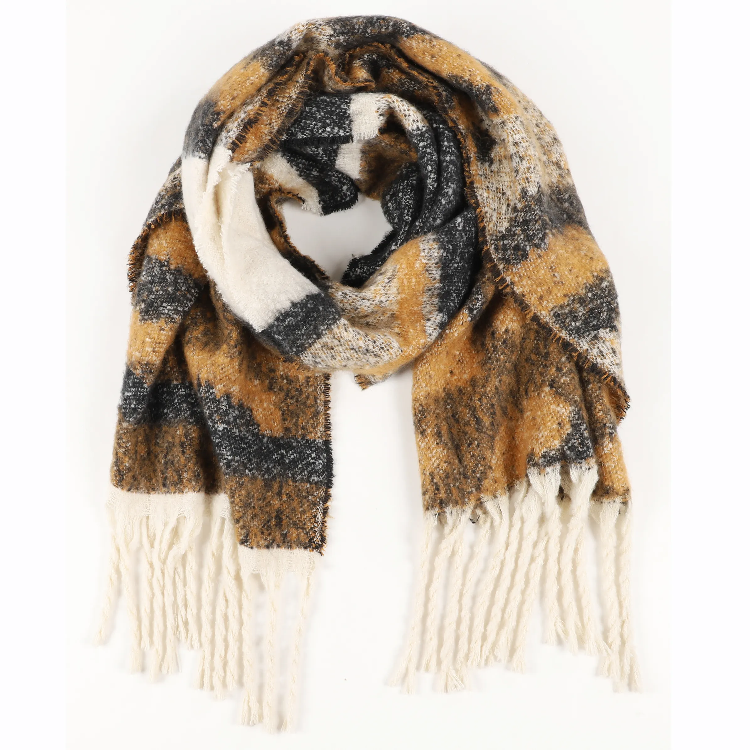 Lisa Tossa Da-Schal m. Quasten Beige 883318 HONIG/SW 1