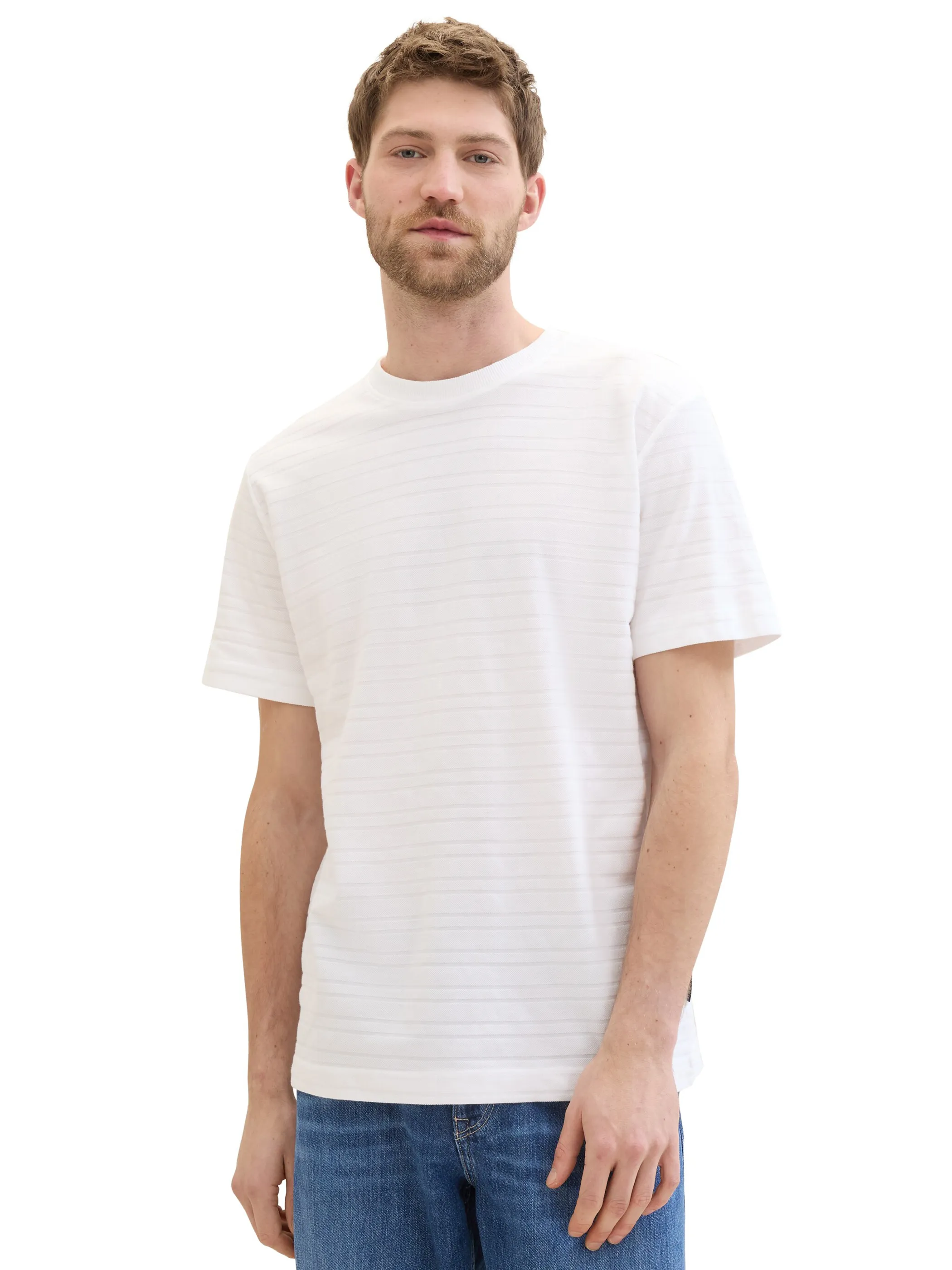 Tom Tailor 1042131 structured t-shirt Weiß 895628 20000 4