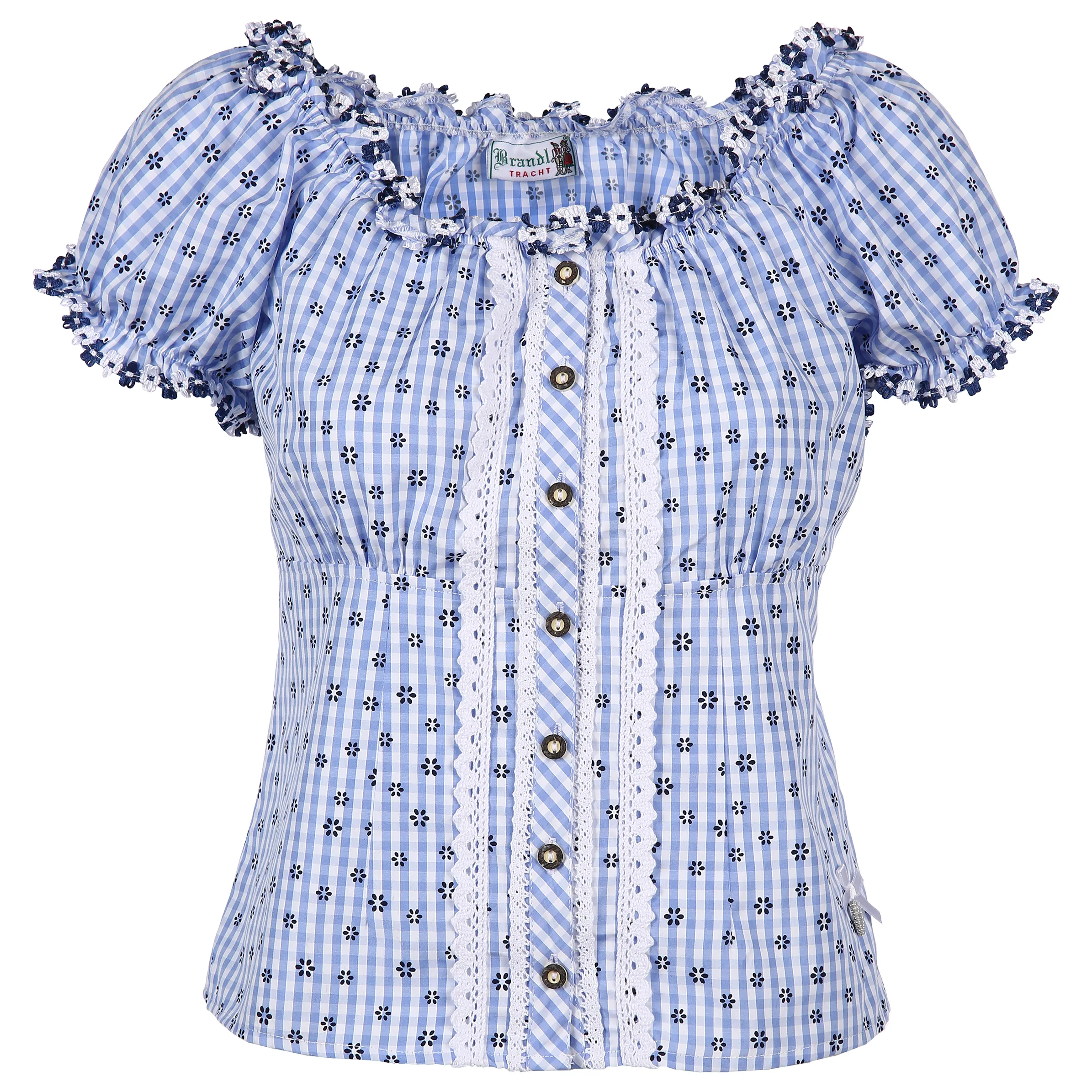 Brandl Tracht Da-Trachtenbluse Millefleurdes Blau 810319 BLAU GEM 1