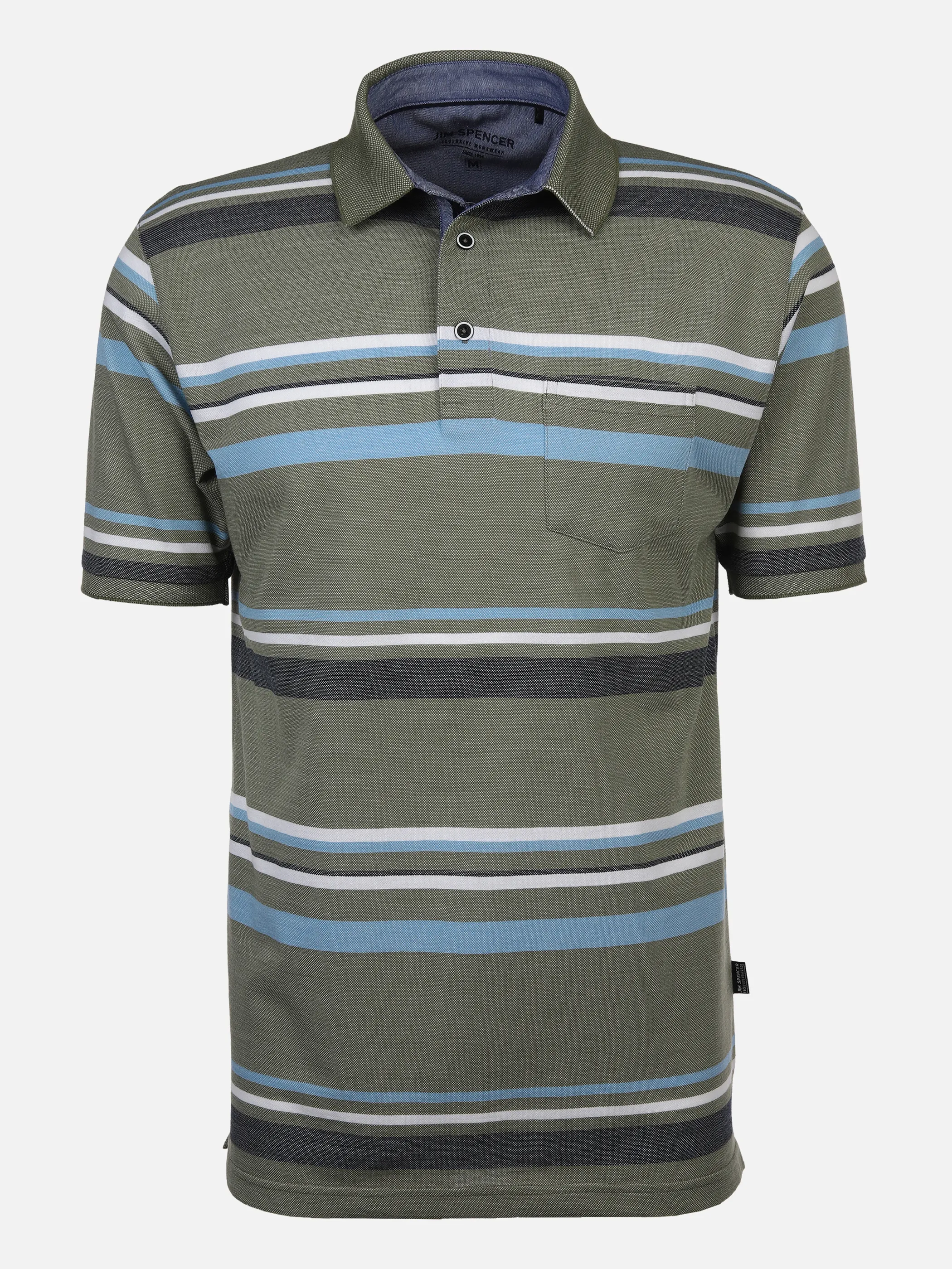 Jim Spencer He. Poloshirt 1/2 Arm Streifen melange Grün 881996 KHAKI 1 Jim Spencer He. Poloshirt 1/2 Arm Streifen melange Grün 881996 KHAKI 1