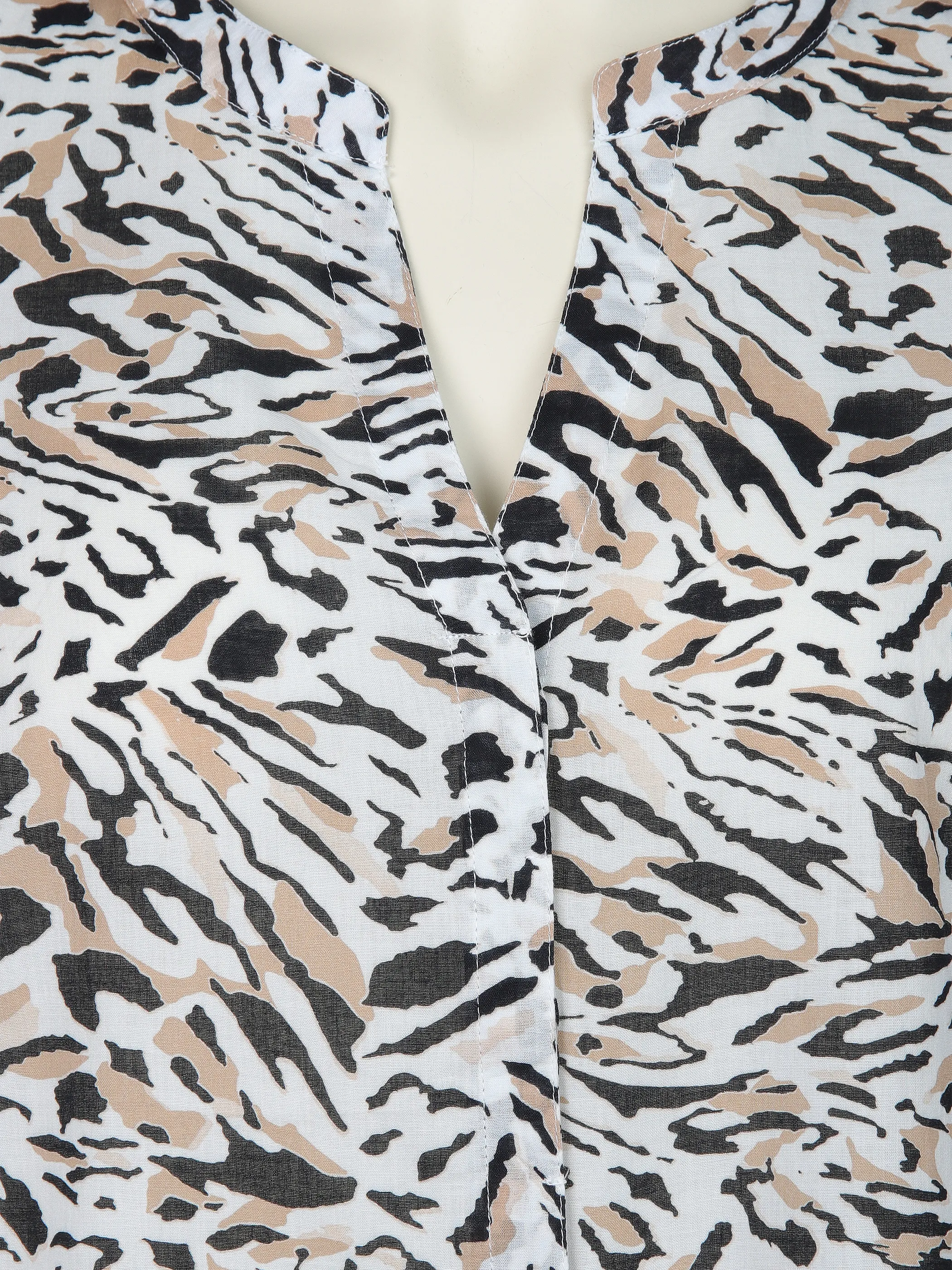 Sonja Blank Da-gr.Gr. Tunika-Kleid 3/4 Arm Beige 905648 LEO 3