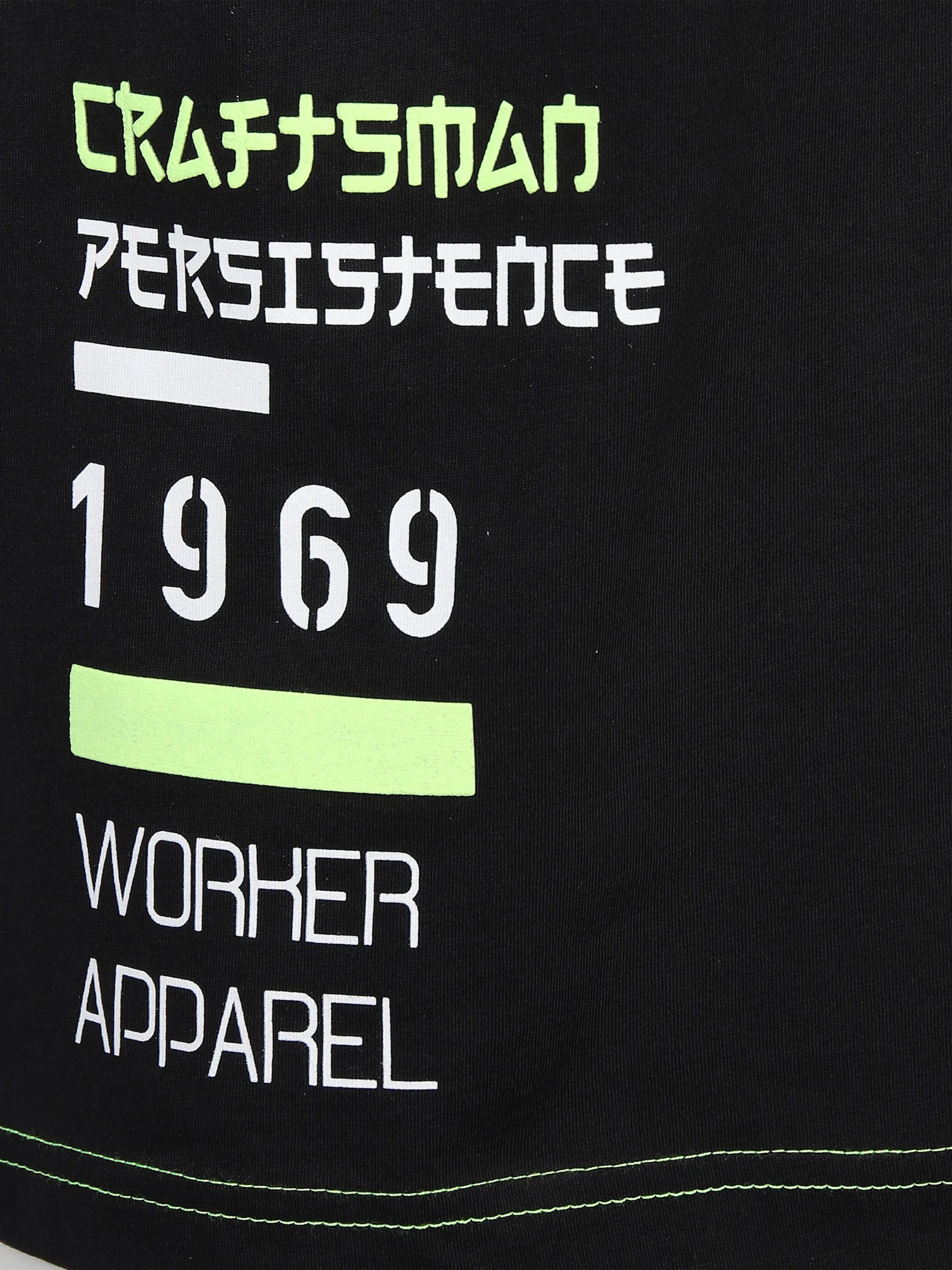 Worker He. T-Shirt 1/2 Arm print Schwarz 879104 BLACK 4