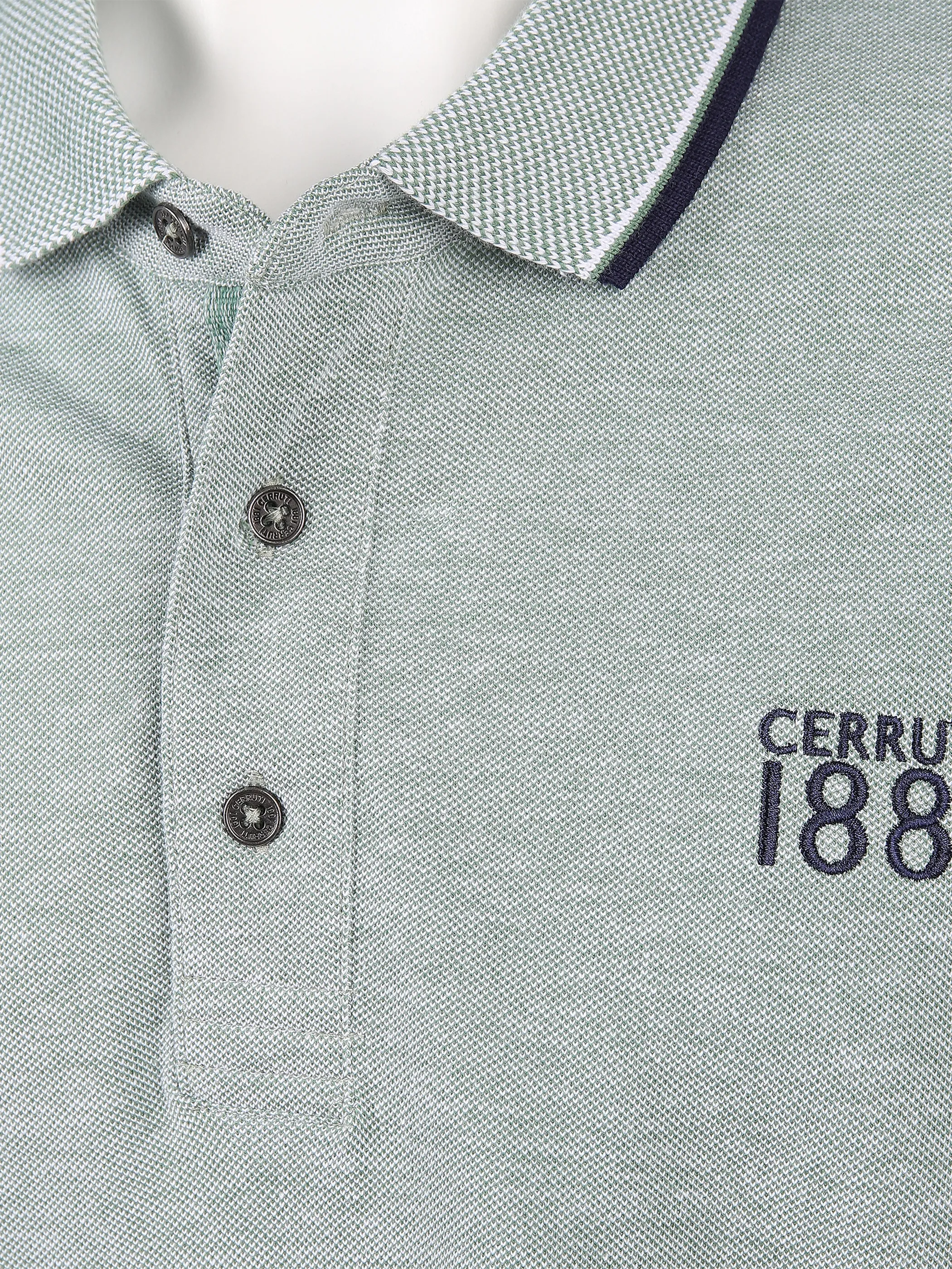 Cerruti 1881 He. Poloshirt 1/2 Arm twisted Grün 834101 MINT 3