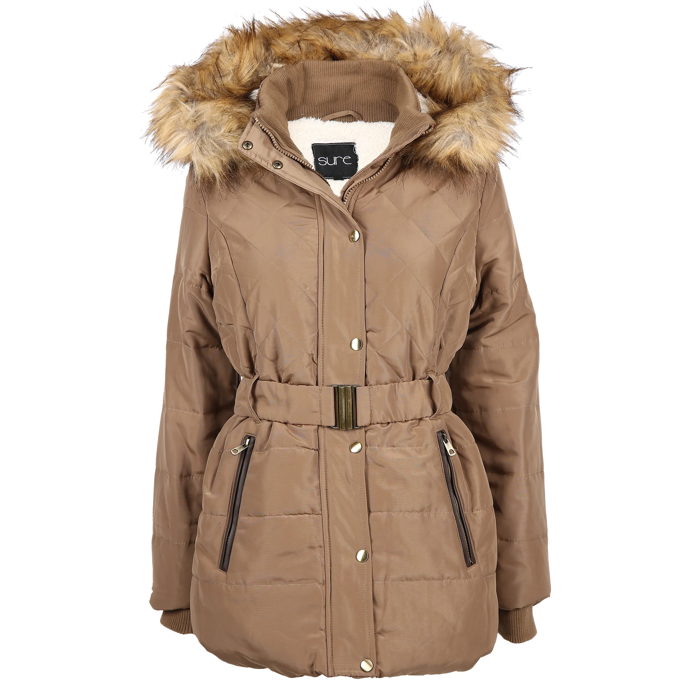 Sure Da-Jacke mit Kunstfell Grün 800872 KHAKI 1 Sure Da-Jacke mit Kunstfell Grün 800872 KHAKI 1