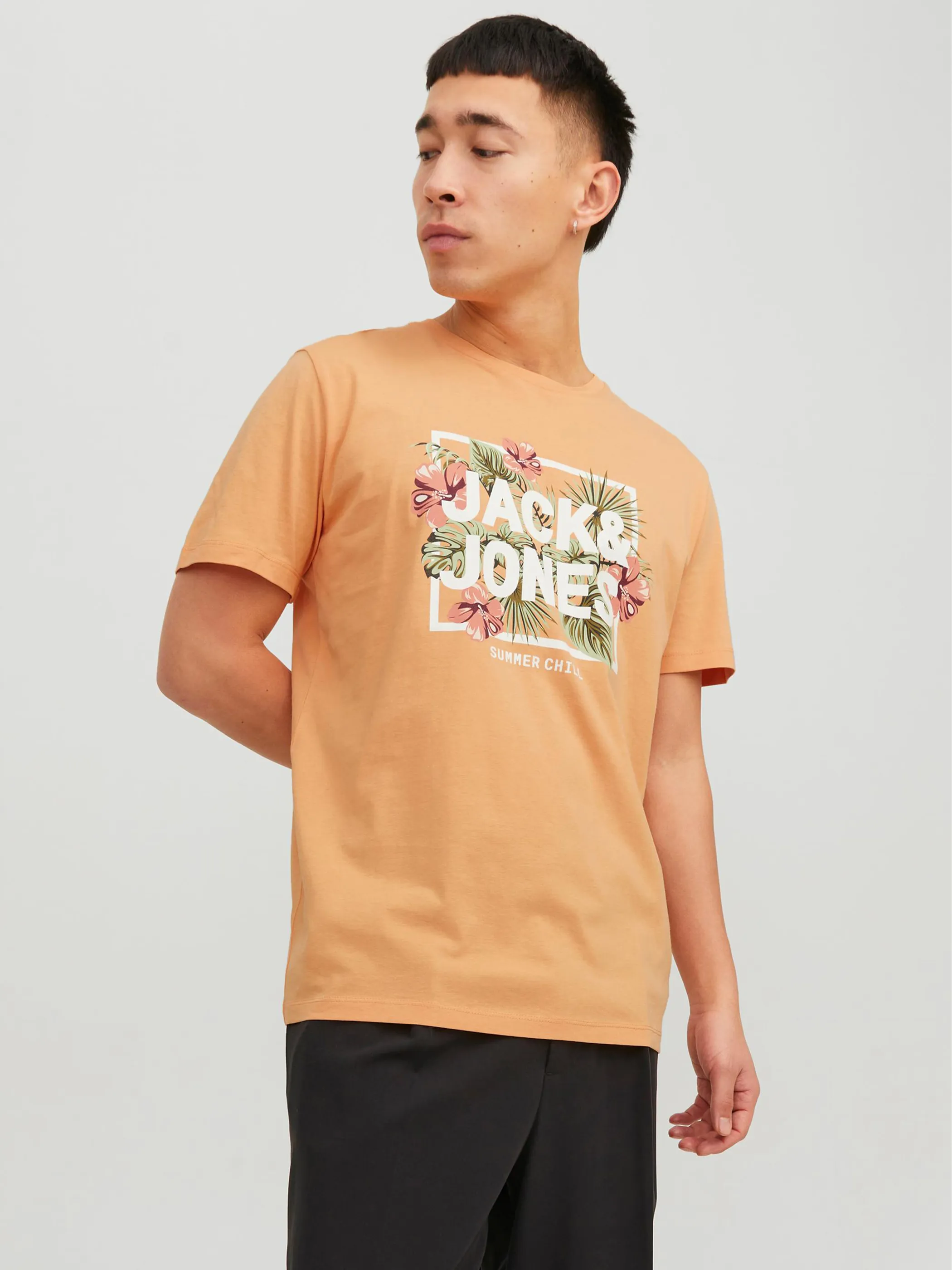 Jack Jones 12224688 JJBECS SHAPE TEE SS C Orange 875269 176822 1