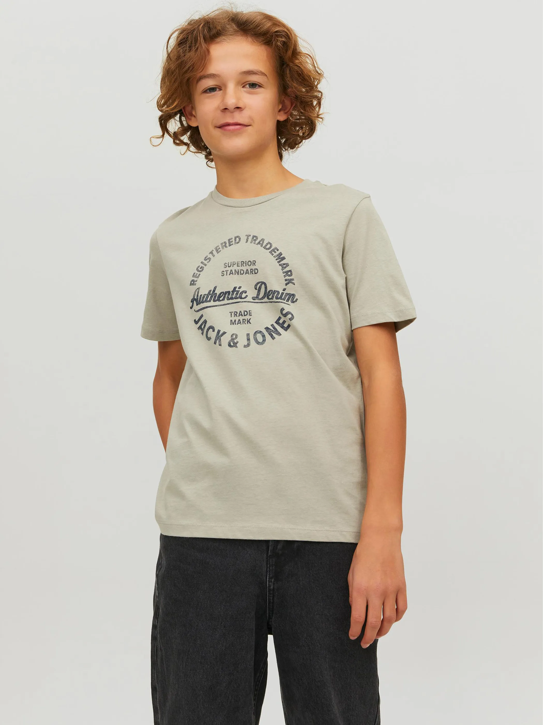 Jack&Jones Junior 12212308 JJEJEANS TEE SS O-NEC Grau 872352 176625 3