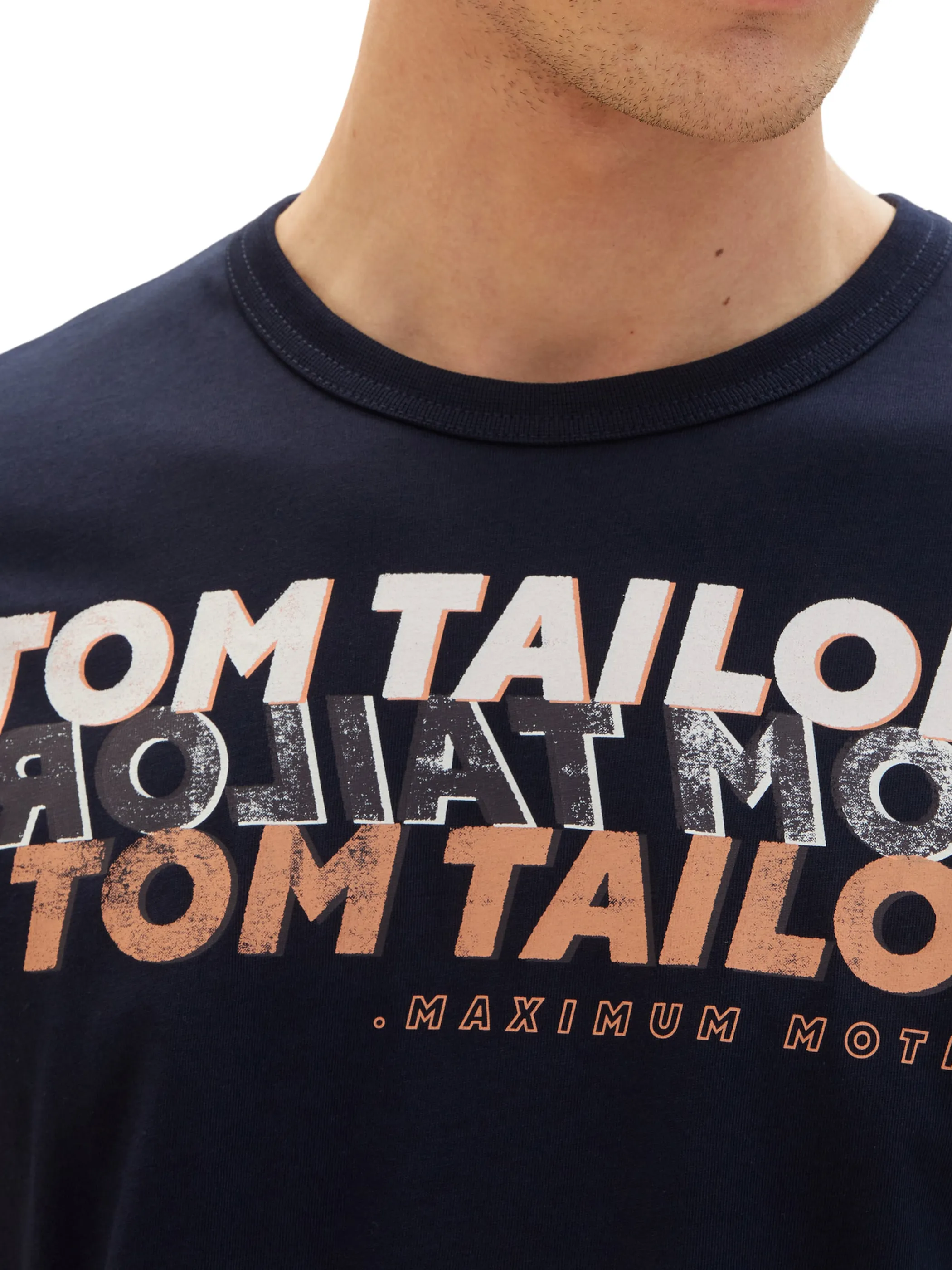 Tom Tailor 1036426 wording logo print t-shirt Blau 880537 10668 3 Tom Tailor 1036426 wording logo print t-shirt Blau 880537 10668 3
