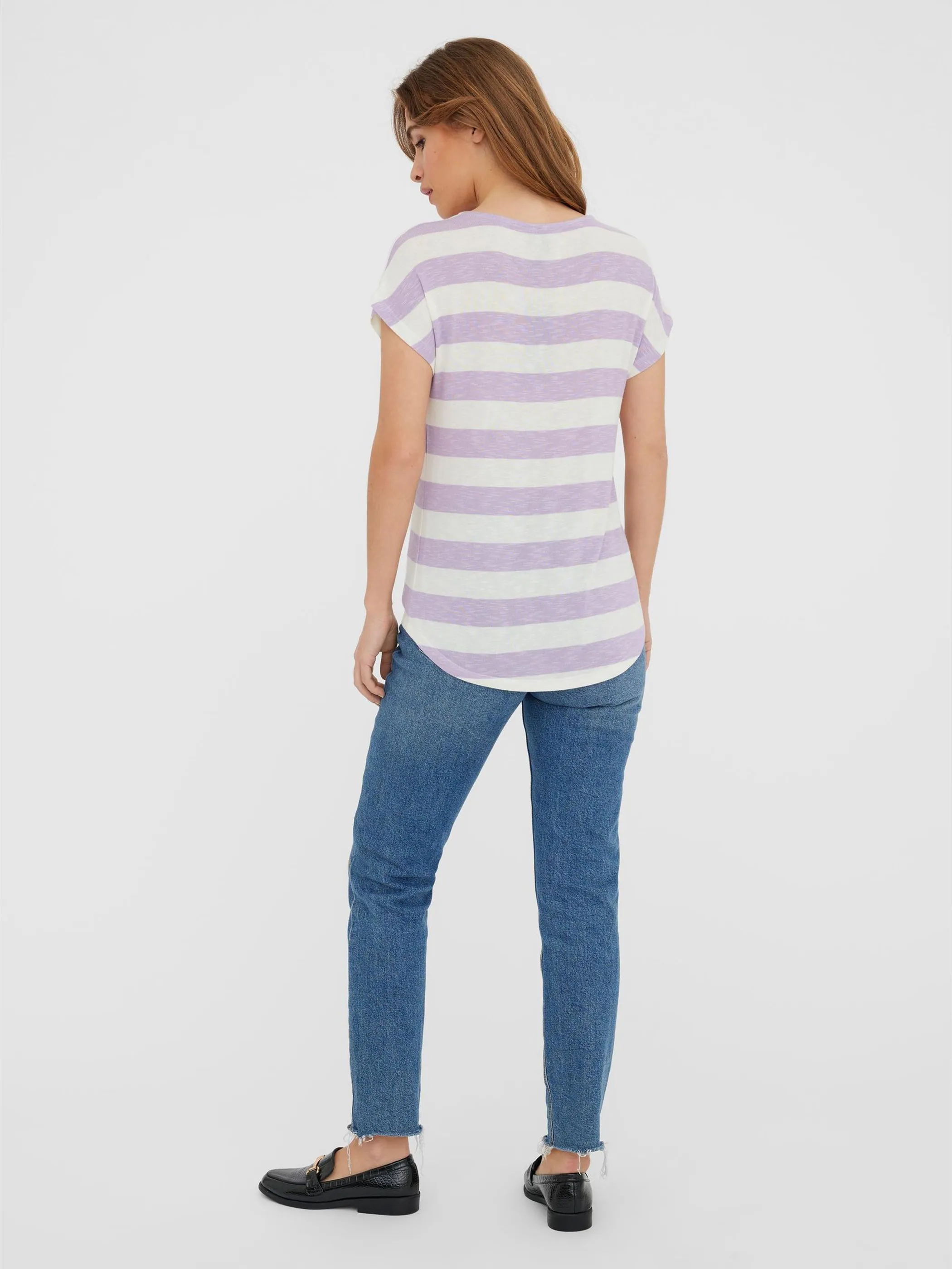 Vero Moda 10190017 VMWIDE STRIPE S/L TOP Lila 829850 228955021 4