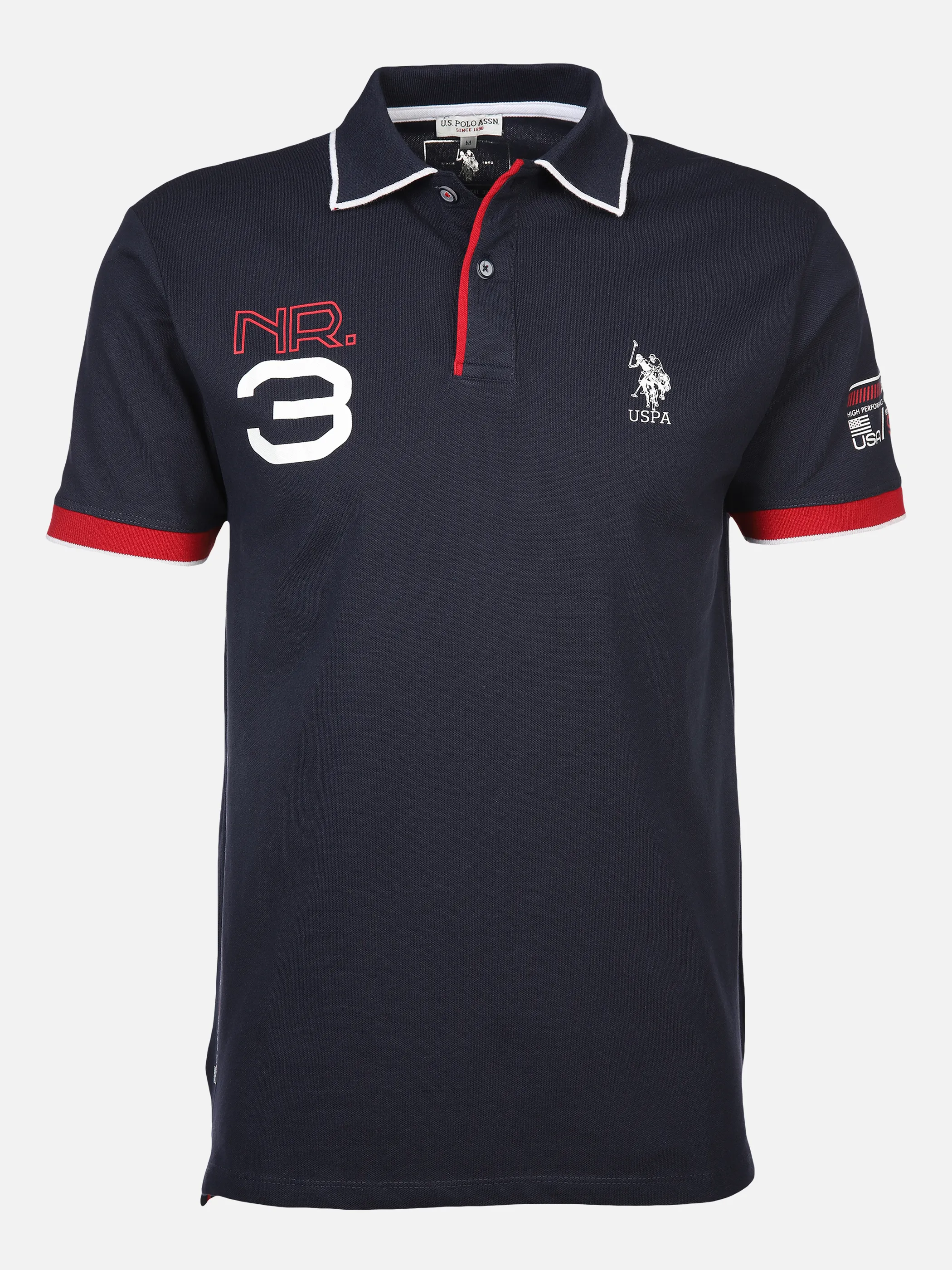 U.S. Polo Assn. He. Poloshirt 1/2 Arm Blau 881266 NAVY 1