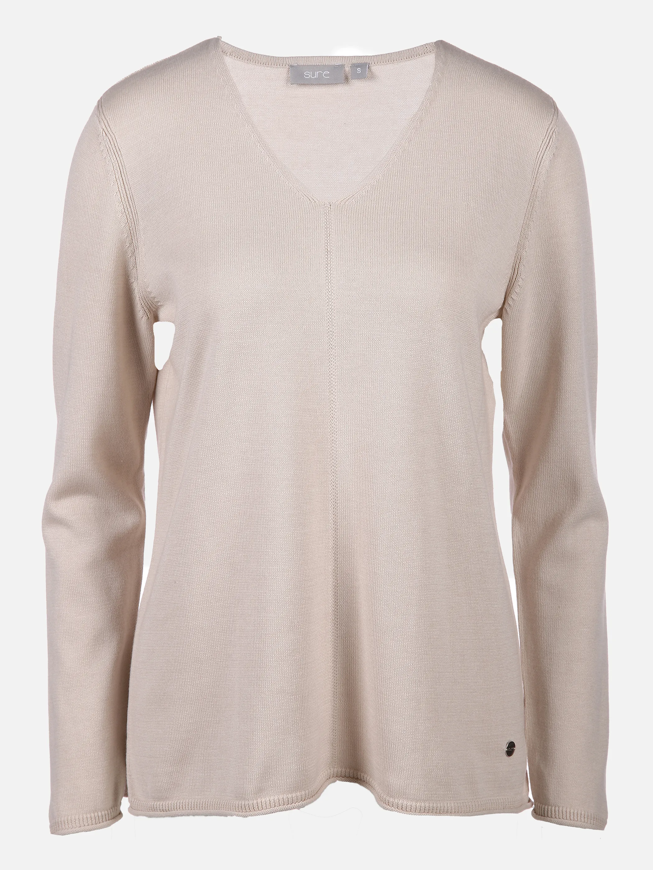Sure Da-Pullover V-Ausschnitt Braun 850609 SAND 1 Sure Da-Pullover V-Ausschnitt Braun 850609 SAND 1