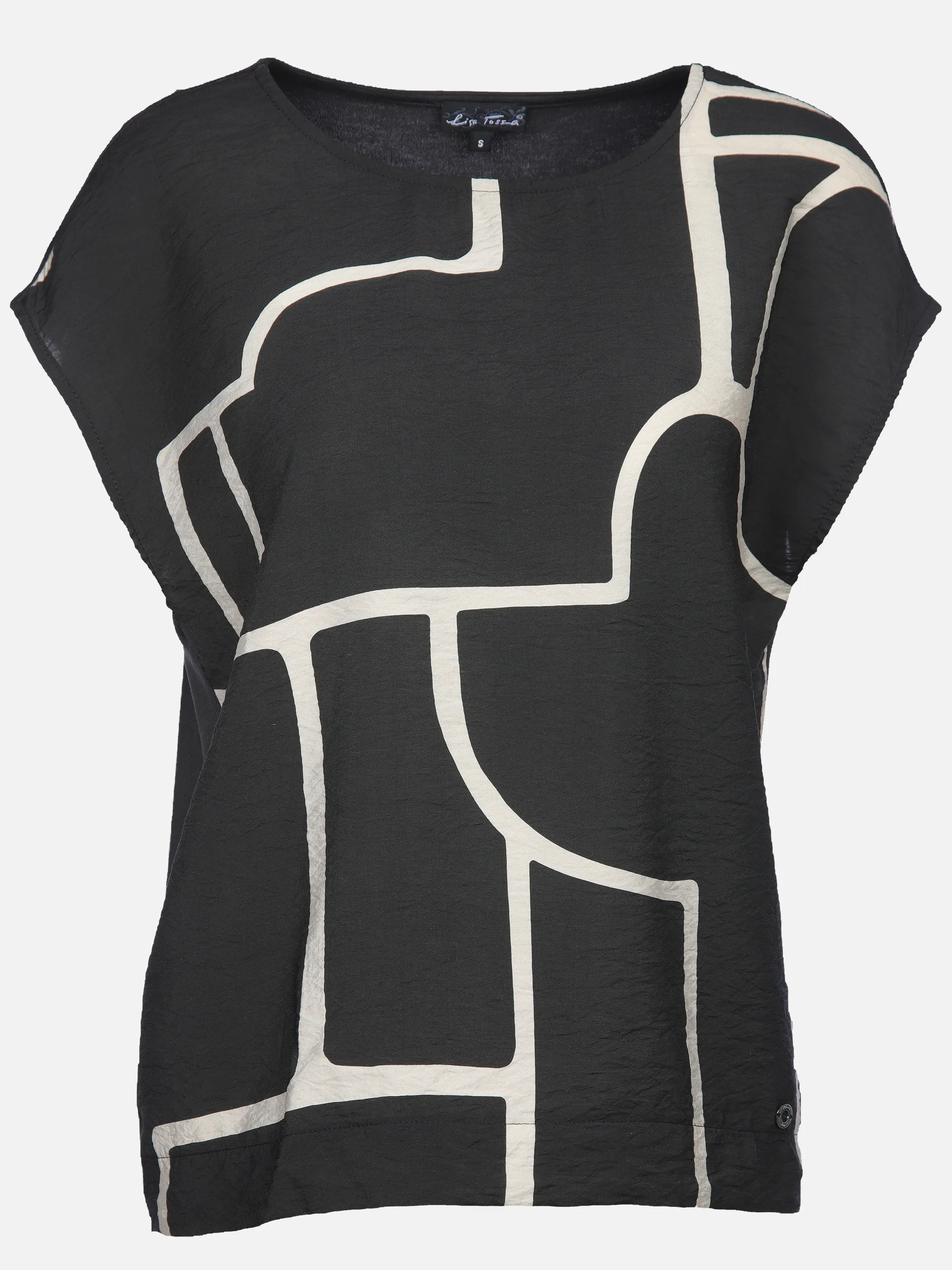 Lisa Tossa Da-T-Shirt aus Materialmix Schwarz 913488 SW 1