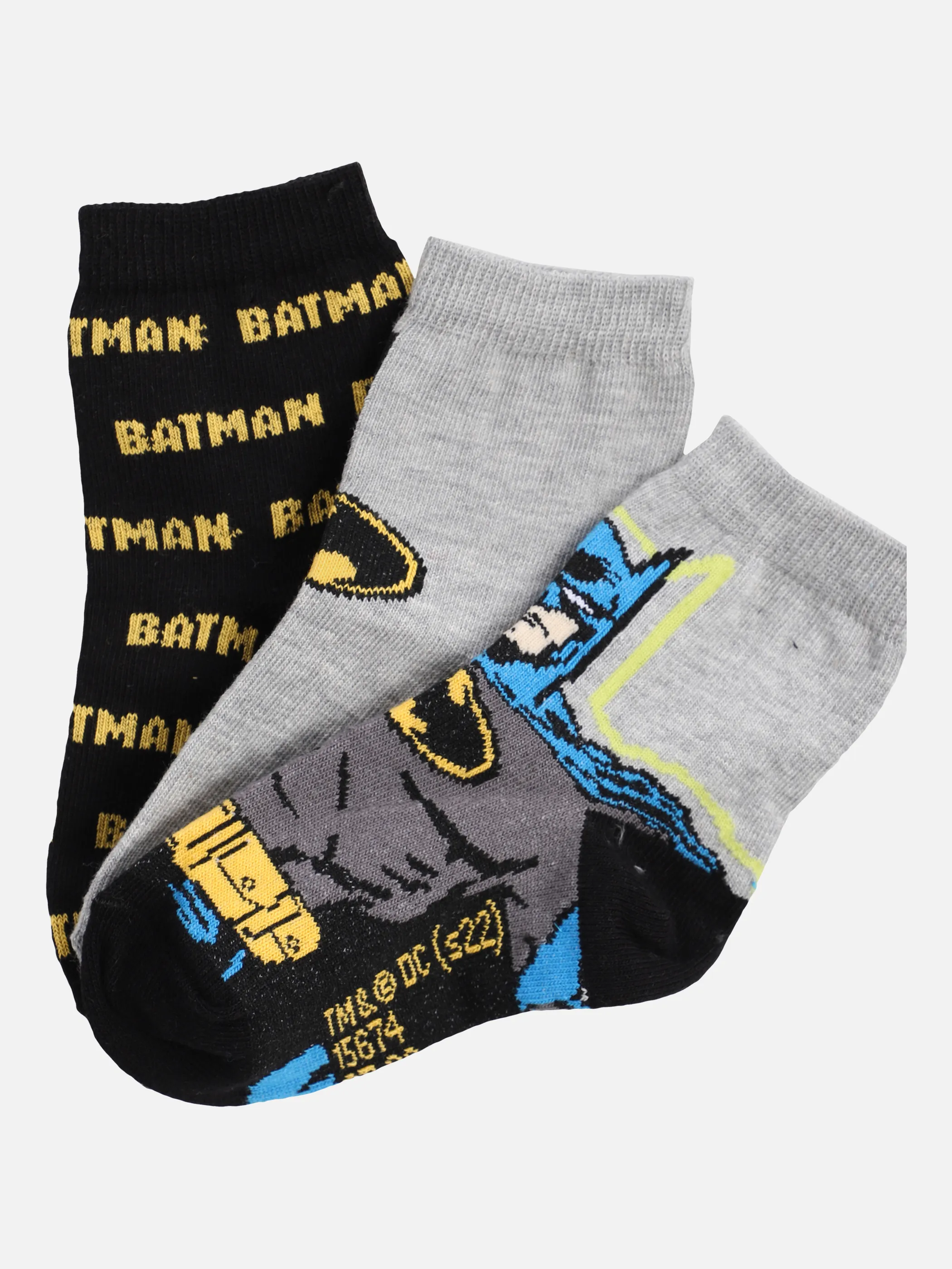 Lizenz Ki-Lizenz Socken 3er Pack Schwarz 866546 BAT MAN 1