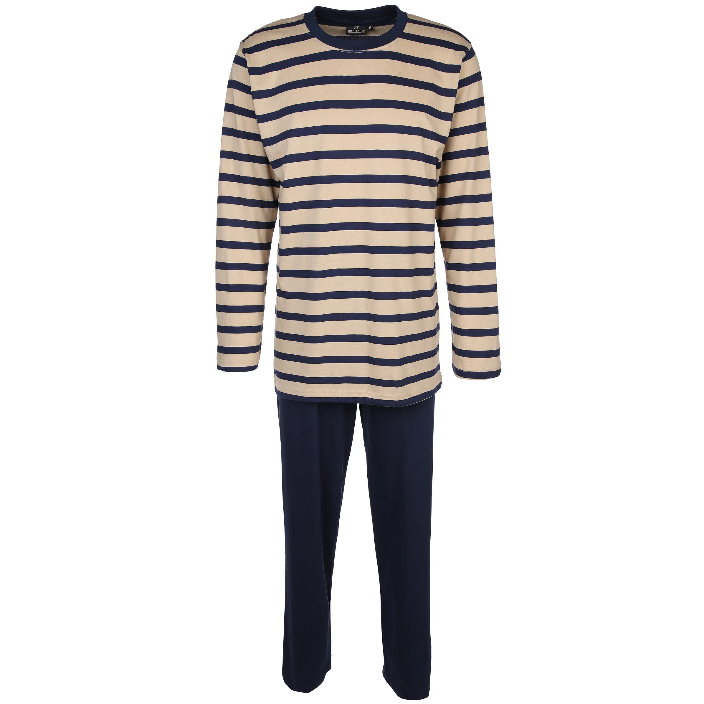 Jim Spencer He. Pyjama lang gestreift Blau 881541 NAVY/CAMEL 1