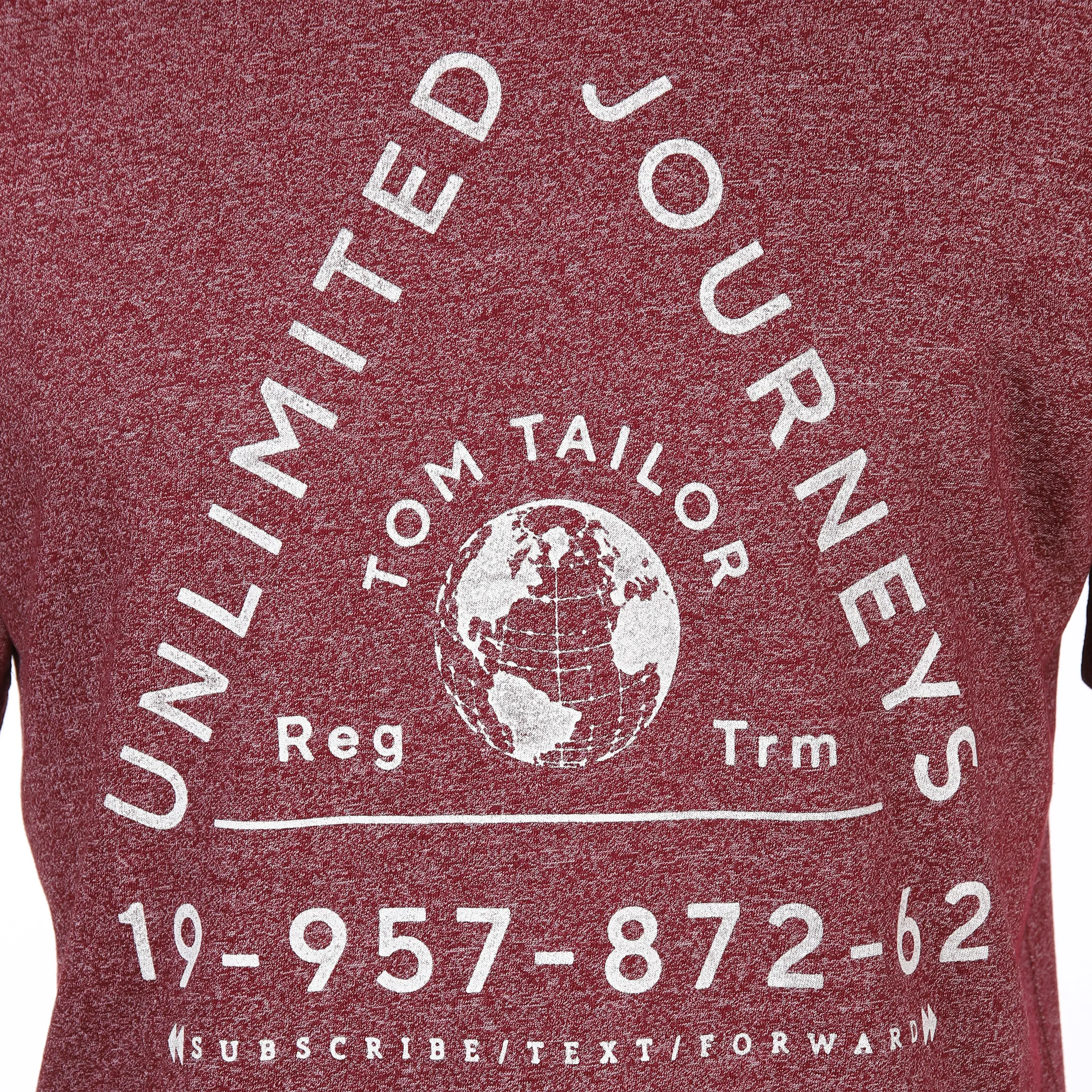 Tom Tailor 1039644 printed crewneck t-shirt Rot 887469 34429 3