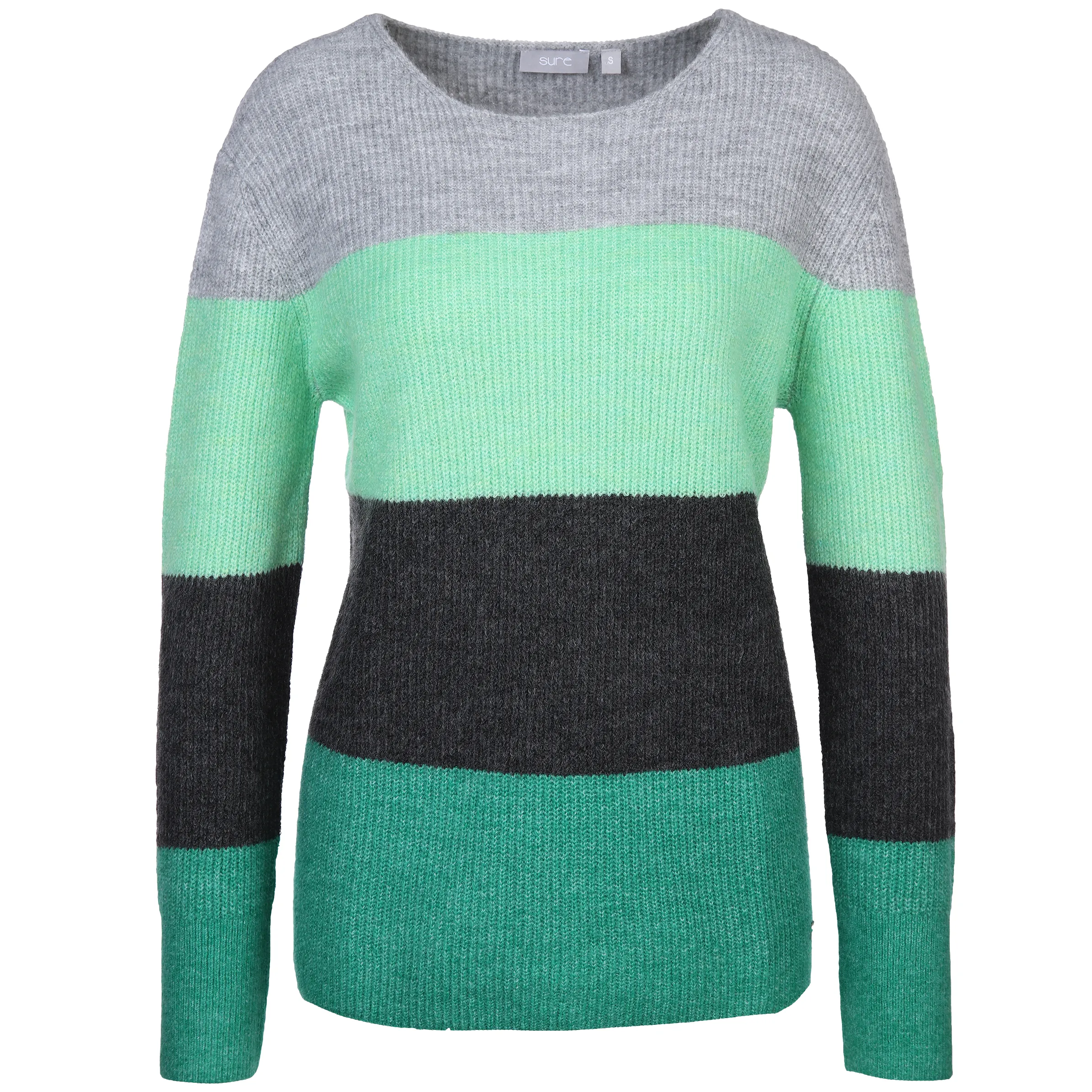 Sure Da-Pullover gestreift Grün 880926 GRÜN/GRAU 1 Sure Da-Pullover gestreift Grün 880926 GRÜN/GRAU 1