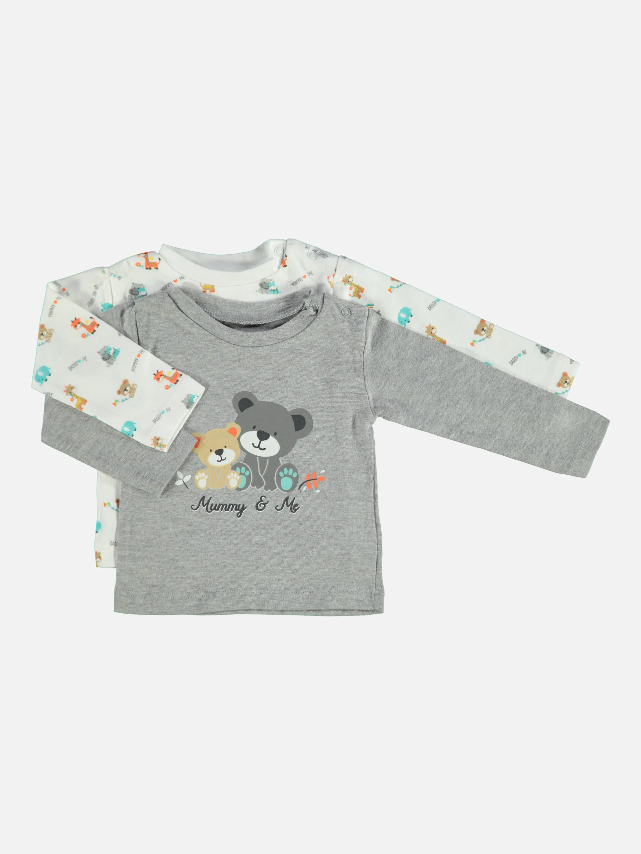 Lilly&Fynn BU TShirt 2er Pack 1/1 Arm Grau 838847 GRAU 1