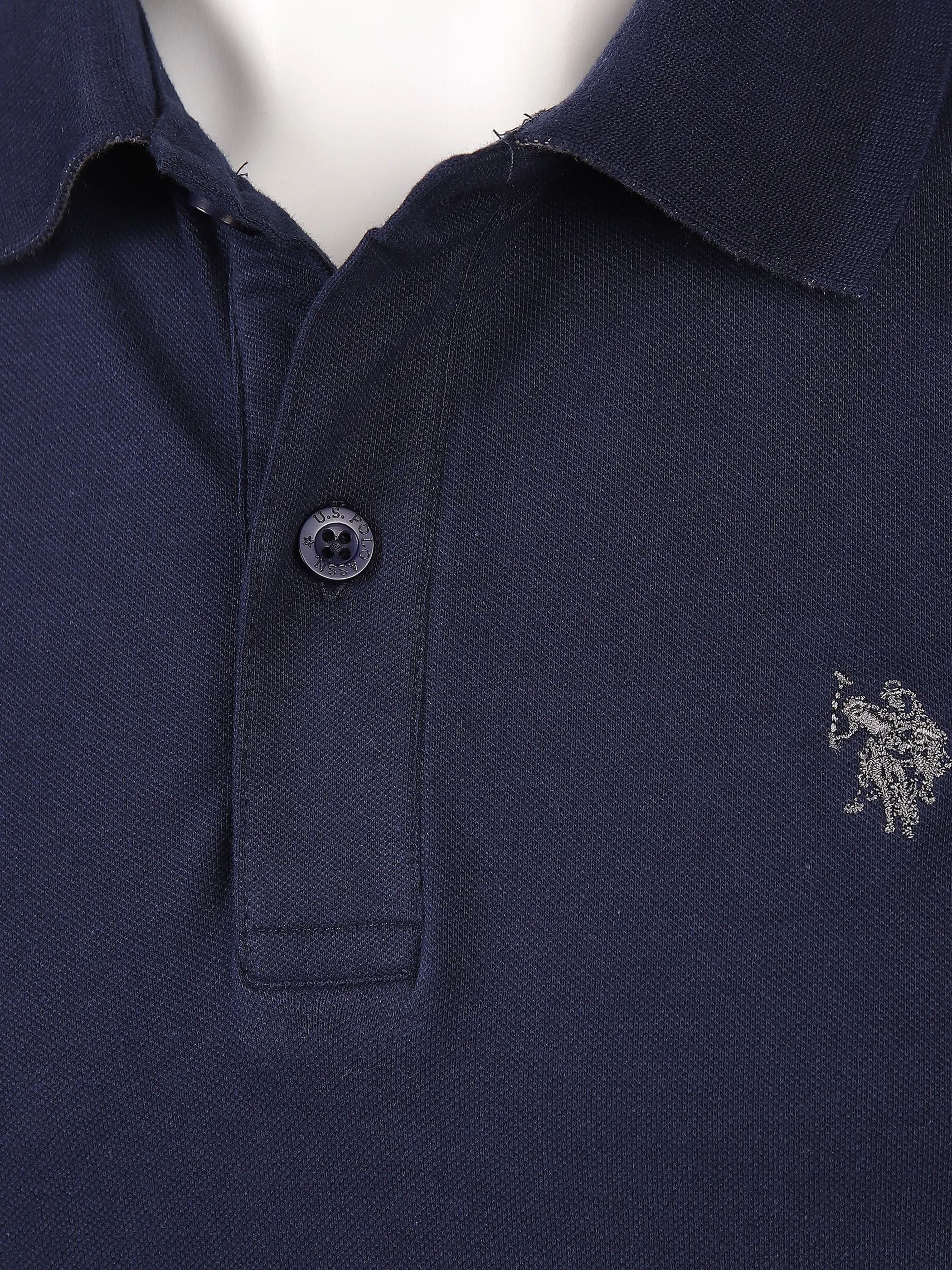 U.S. Polo Assn. He. Poloshirt 1/1 Arm Stick Blau 844684 NAVY 3