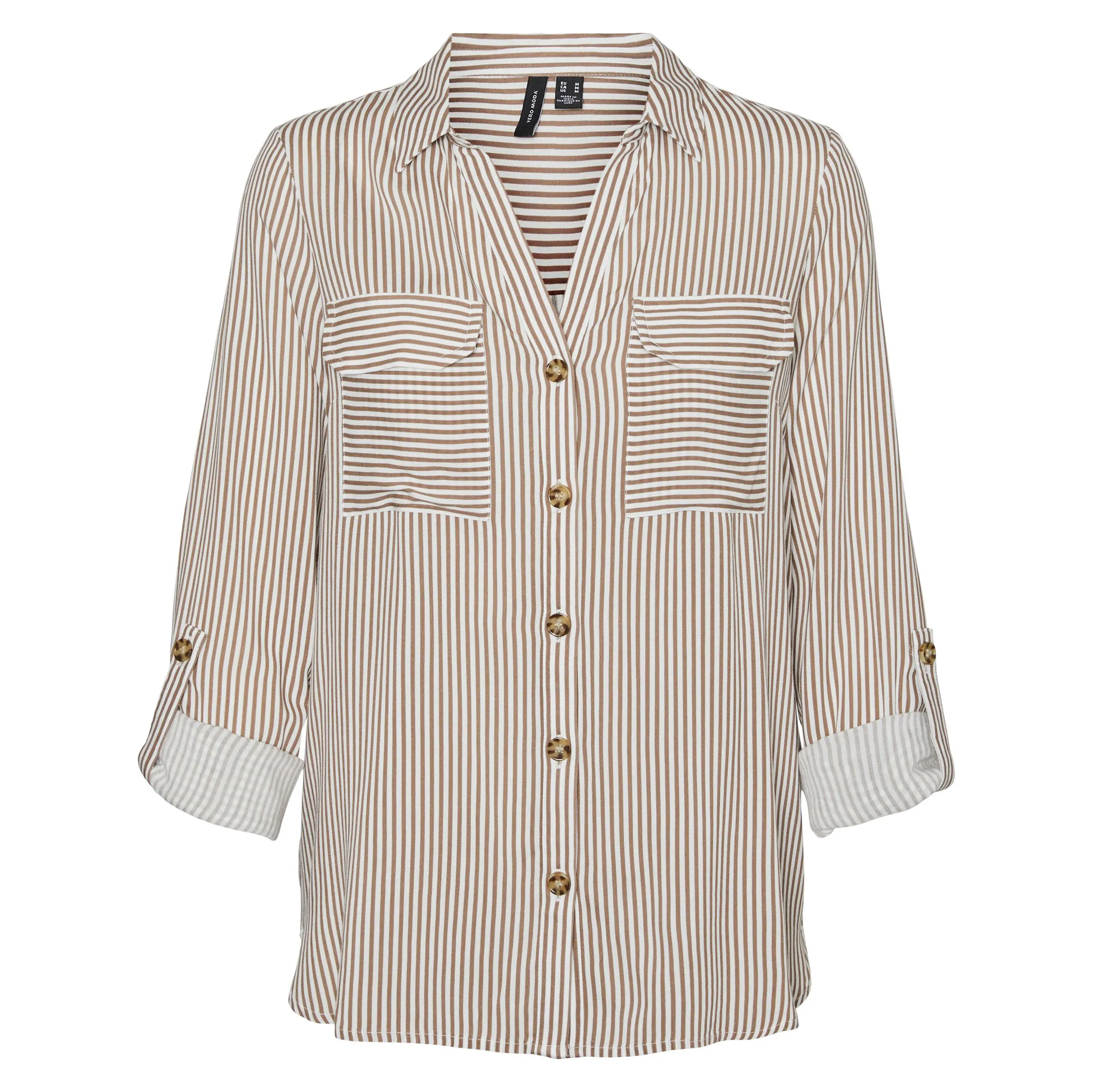 Vero Moda 10275283 VMBUMPY L/S SHIRT NEW Braun 866195 292416023 1