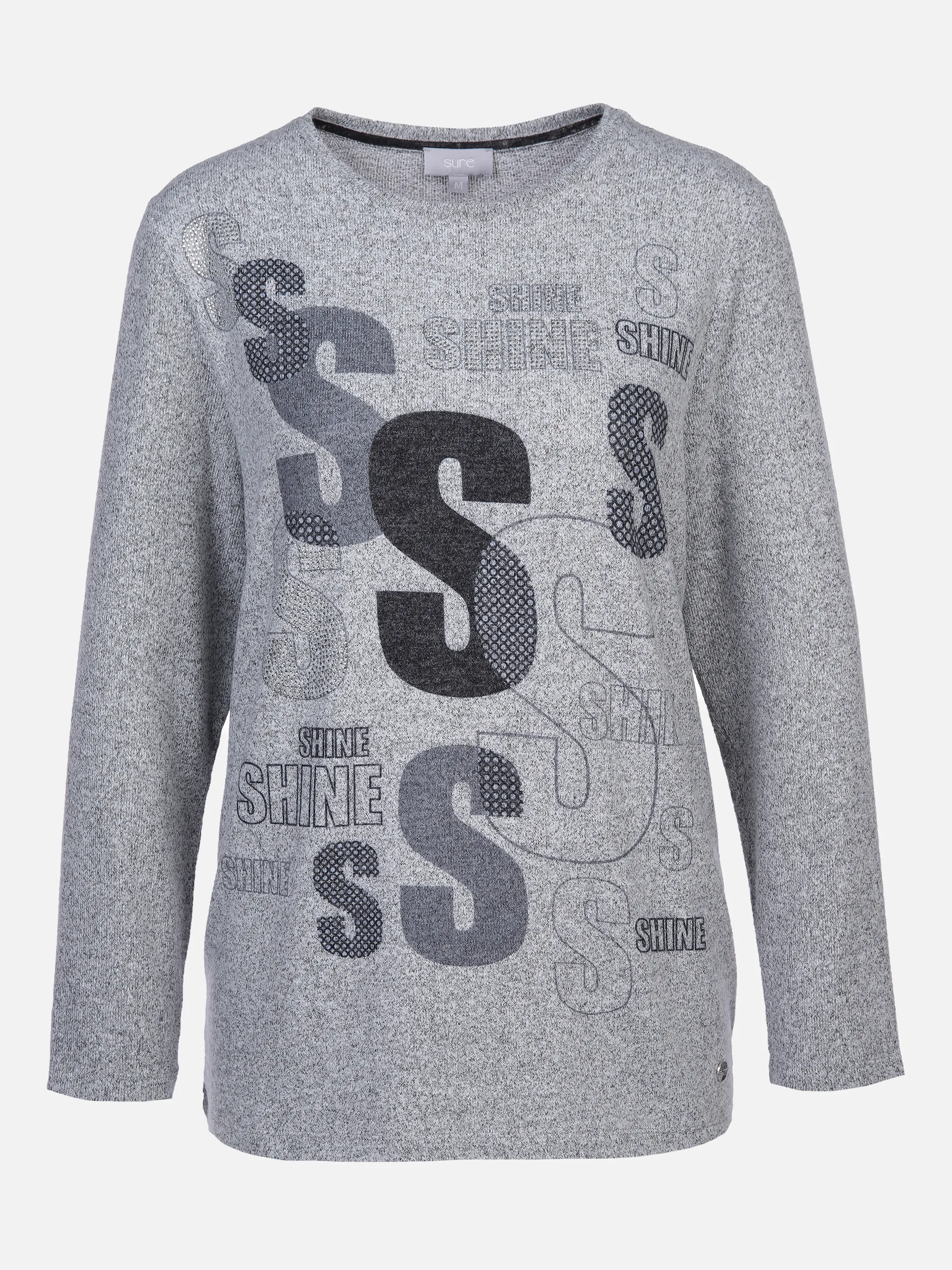 Sure Da-Flauschshirt m.Frontprint Grau 872109 GRAU MEL. 1