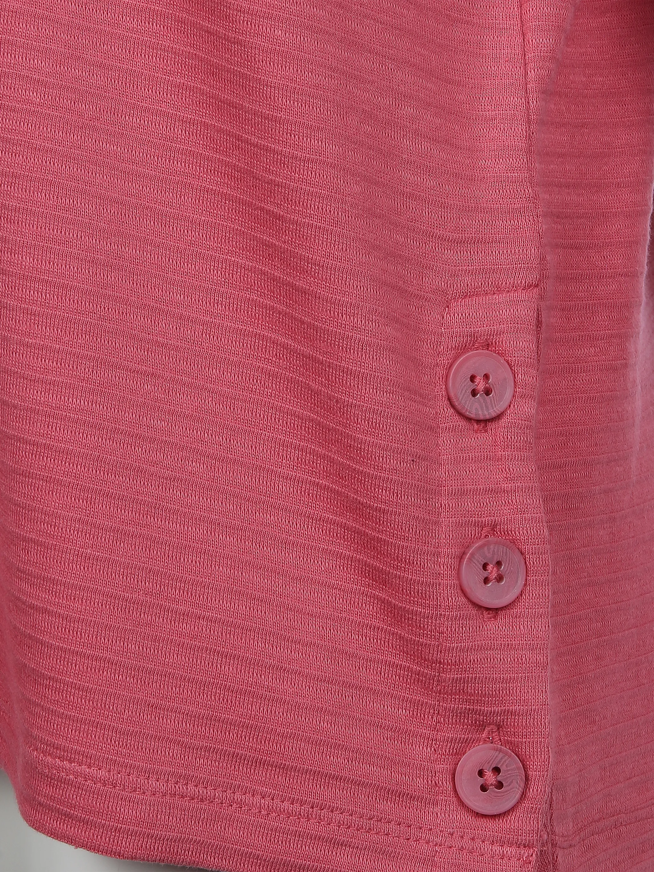 Tom Tailor 1027156 T-shirt ribbed crew ne Pink 856706 11183 3