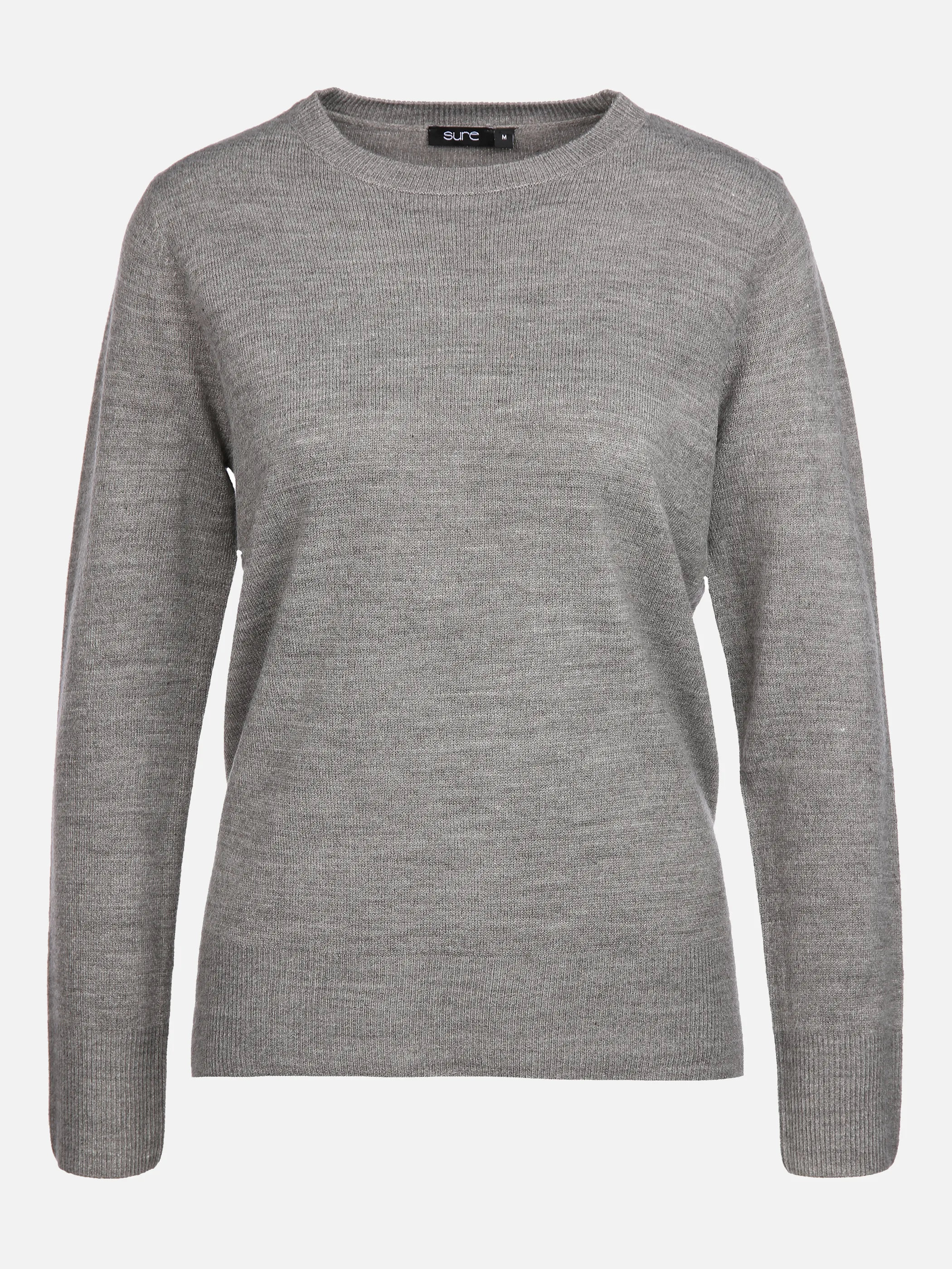 Sure Da-Rundhals-Pullover wie Cashm Grau 856106 GREY MEL 1 Sure Da-Rundhals-Pullover wie Cashm Grau 856106 GREY MEL 1