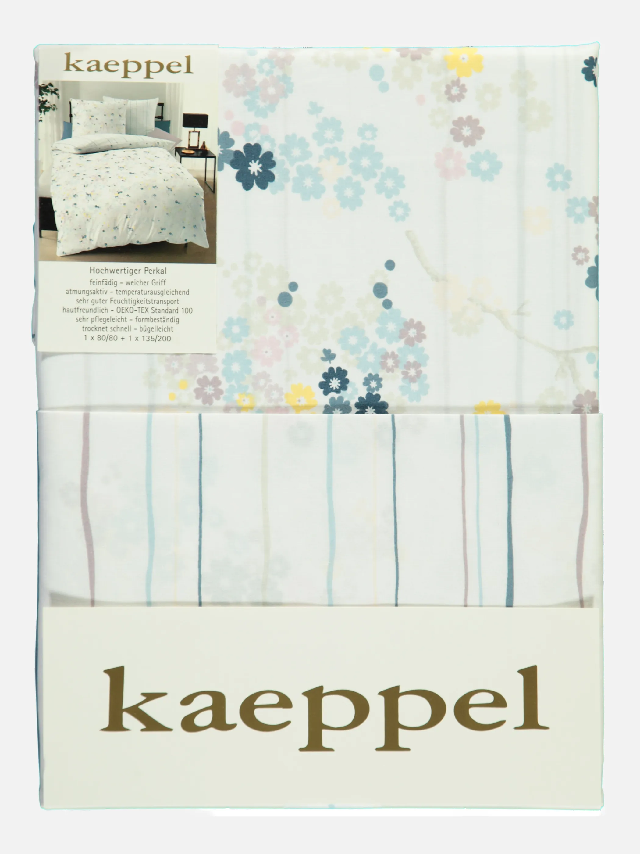 Must have Kaeppel Leinwandbind. Bettw. 135/200 Grau 840224 TAUBE 2