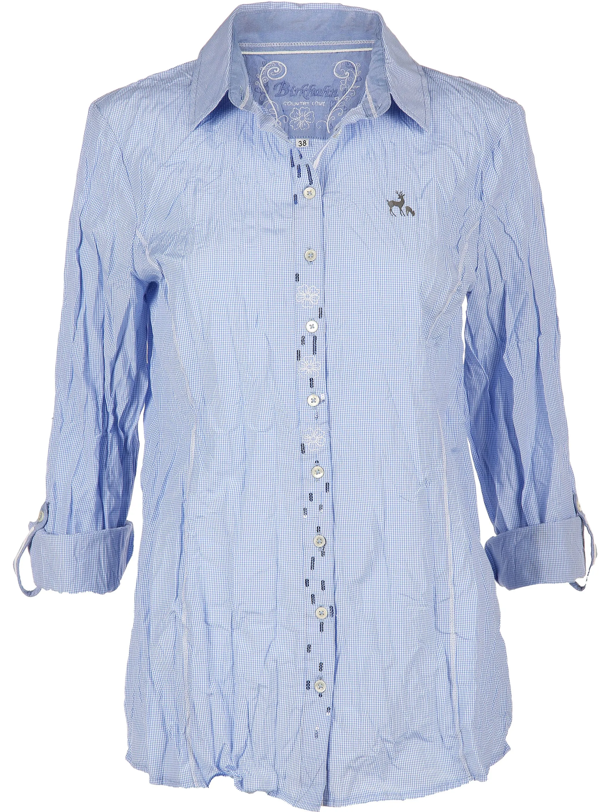 Birkhahn Mode und Tracht Da-Landhaus-Bluse Minikaro Blau 767688 BLAU 1 Birkhahn Mode und Tracht Da-Landhaus-Bluse Minikaro Blau 767688 BLAU 1