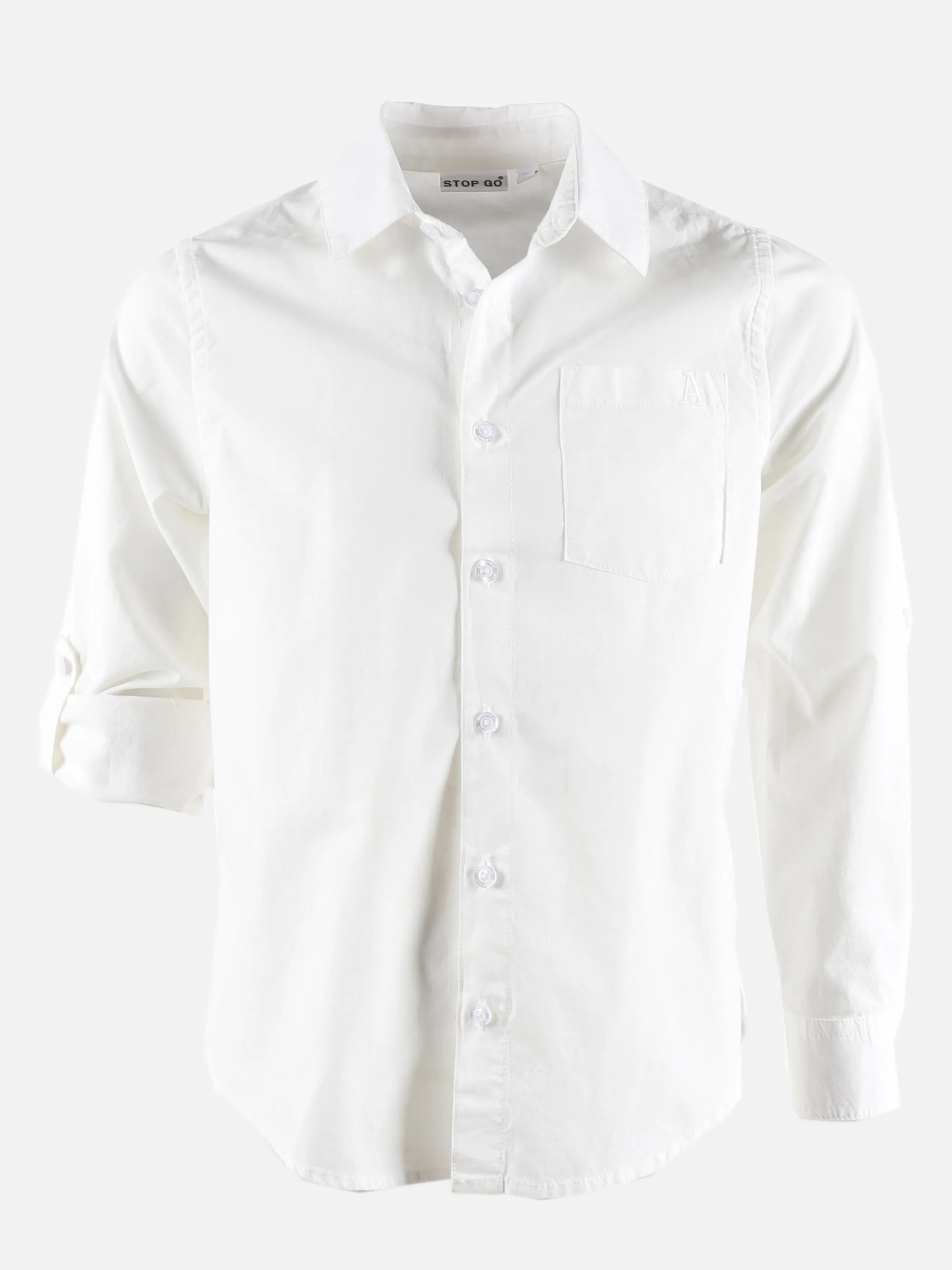Stop + Go JJ Longsleeve Hemd in weiß mit Stickerei Weiß 875620 WEIß 4