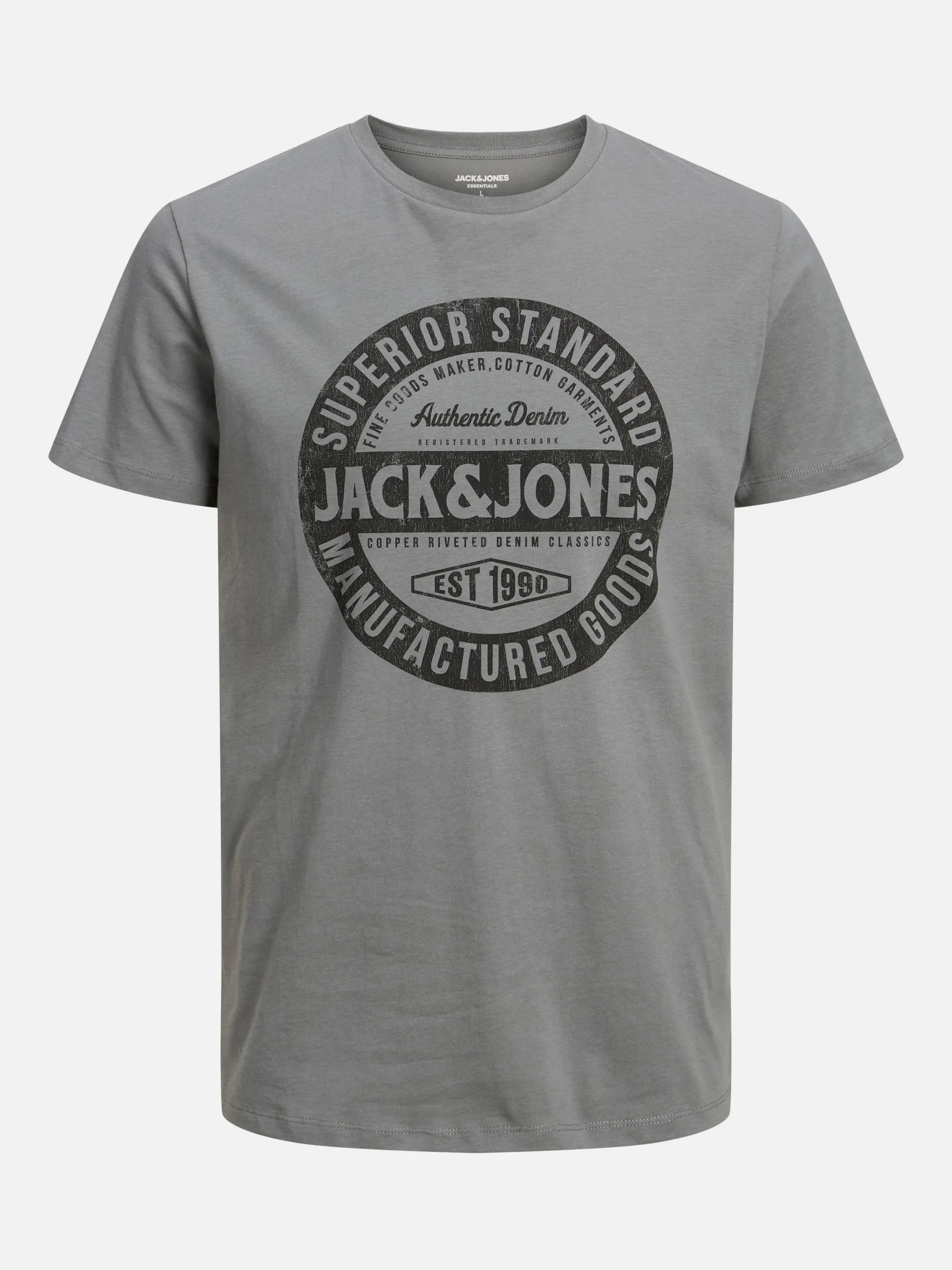 Jack Jones 12232972 JJEJEANS TEE SS O-NEC Grau 878878 176674 1
