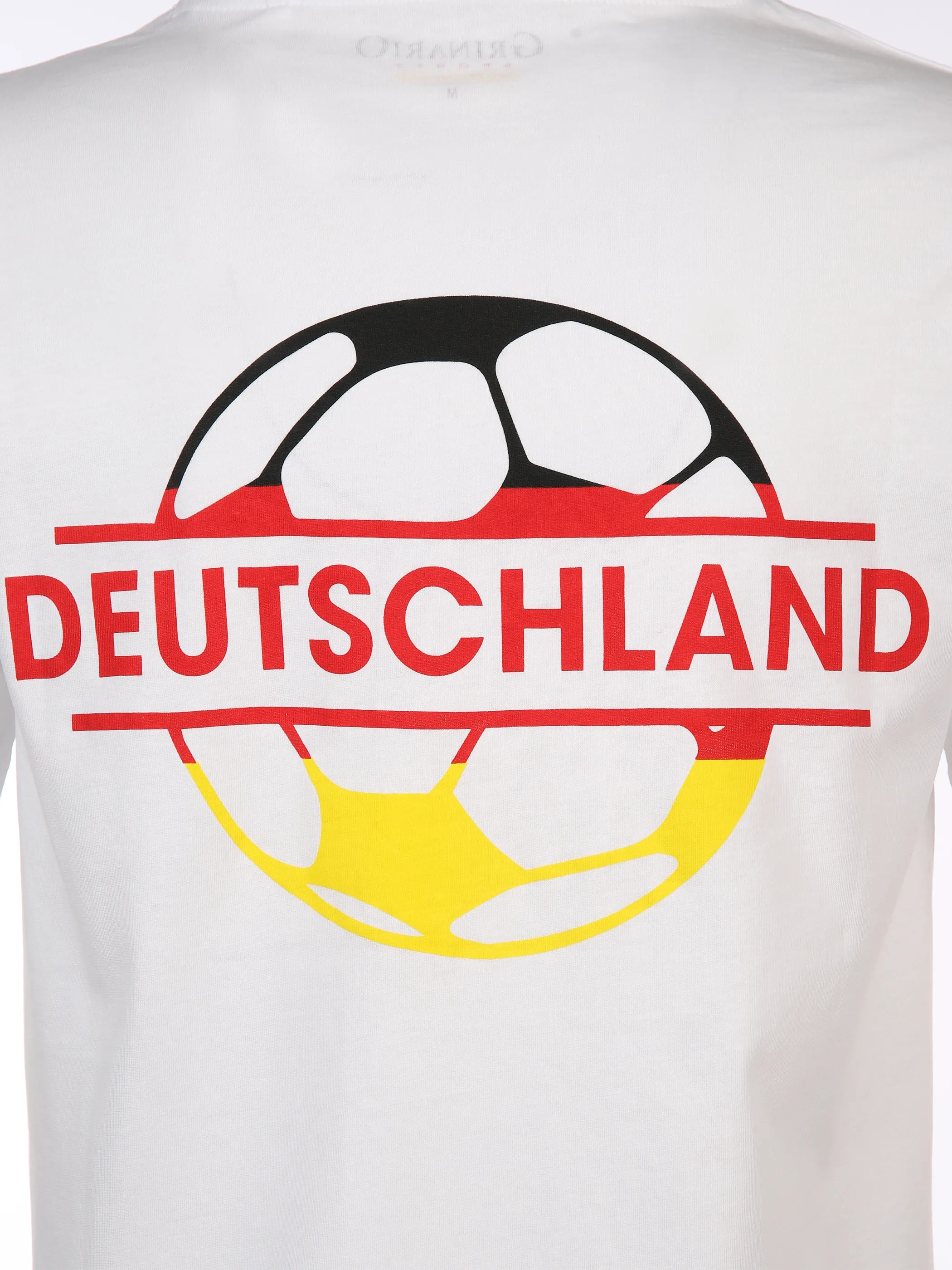Grinario Sports Unisex T-Shirt EM24, Deutschland Weiß 889226 BP 3