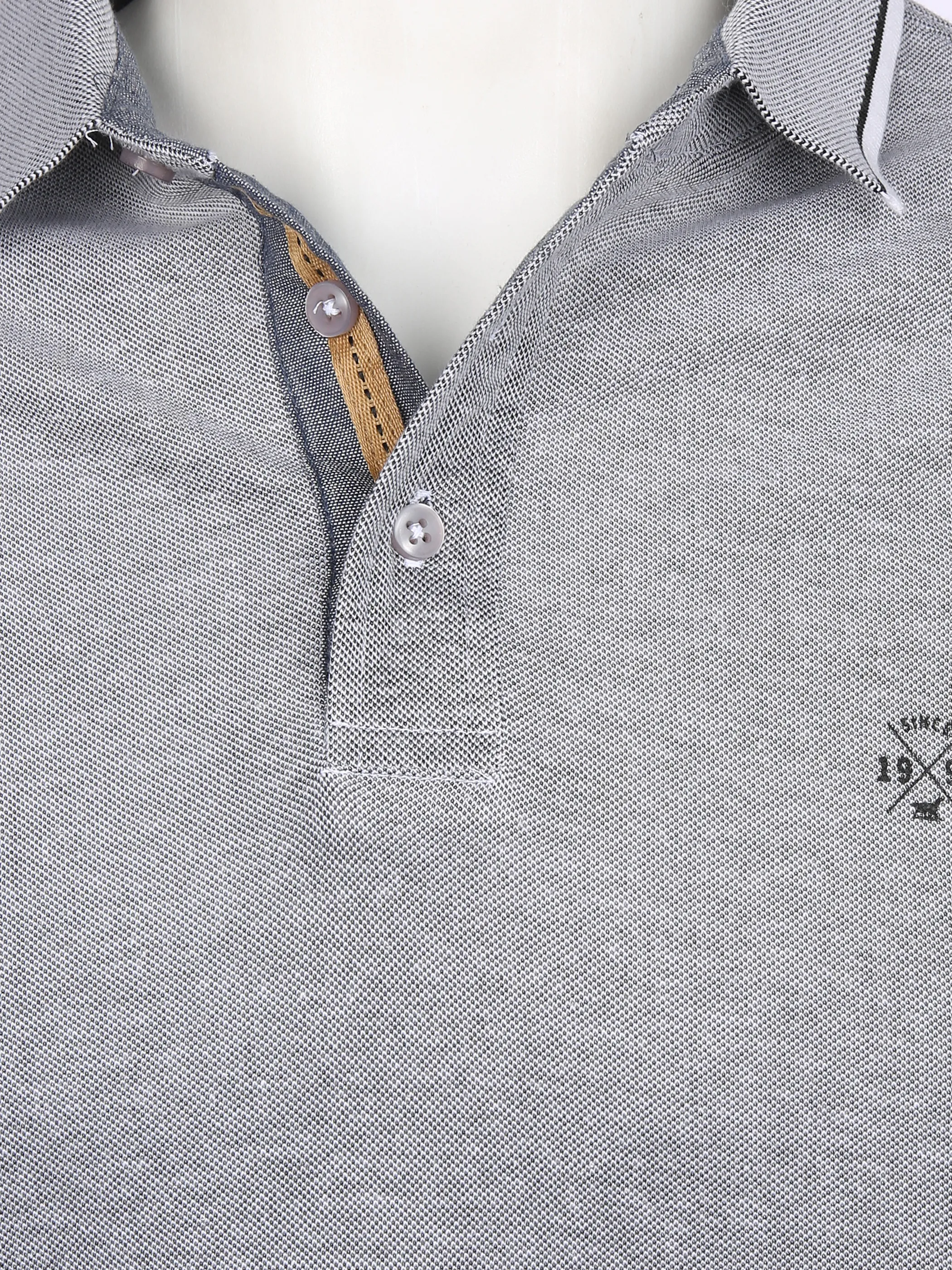 Jim Spencer He. Poloshirt 1/1 Arm meliert Grau 857079 GREY 3