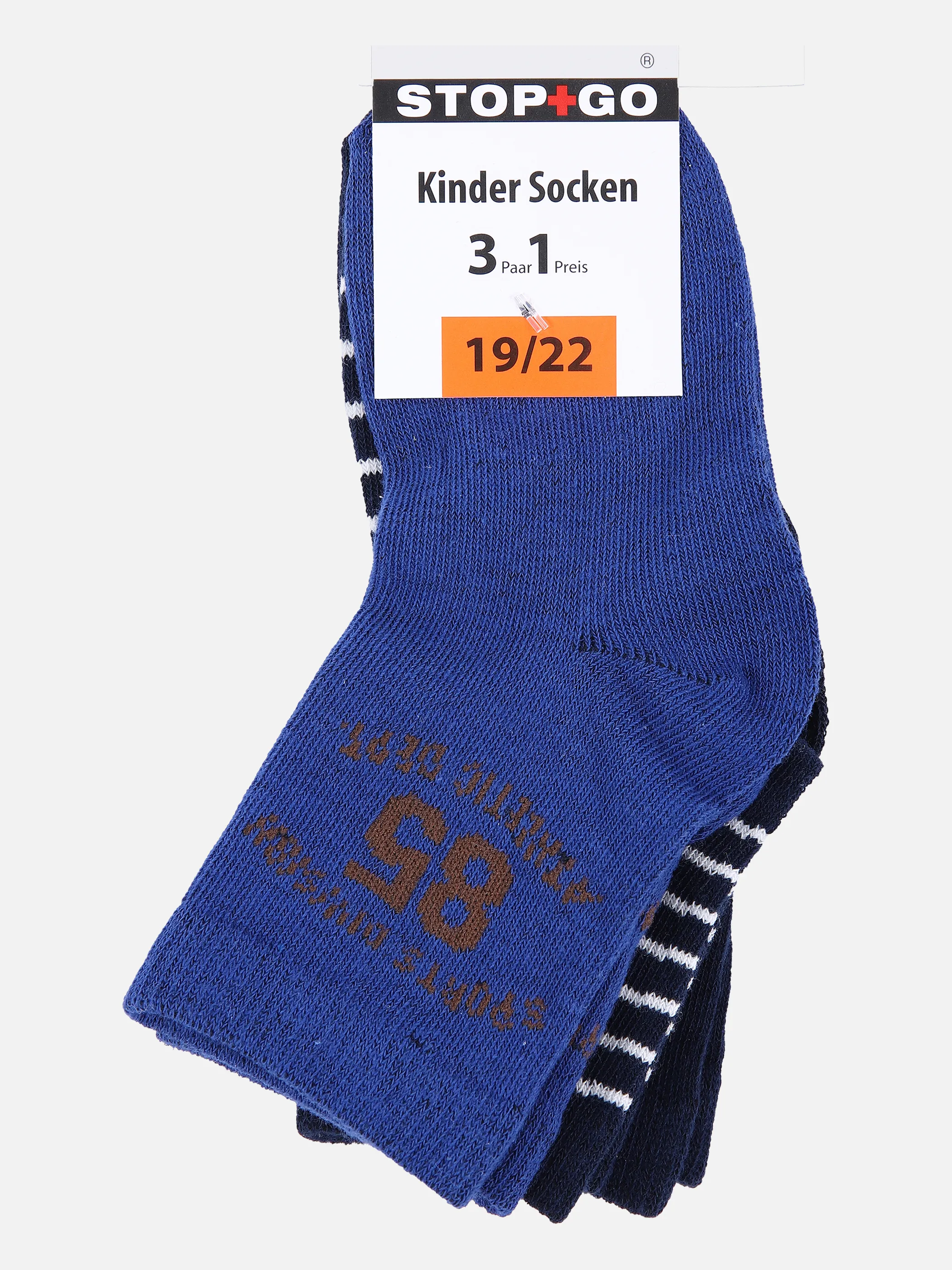 Stop + Go Mini Boys Socken 3er Pack Hubs Blau 851440 NAVY/GREY 2