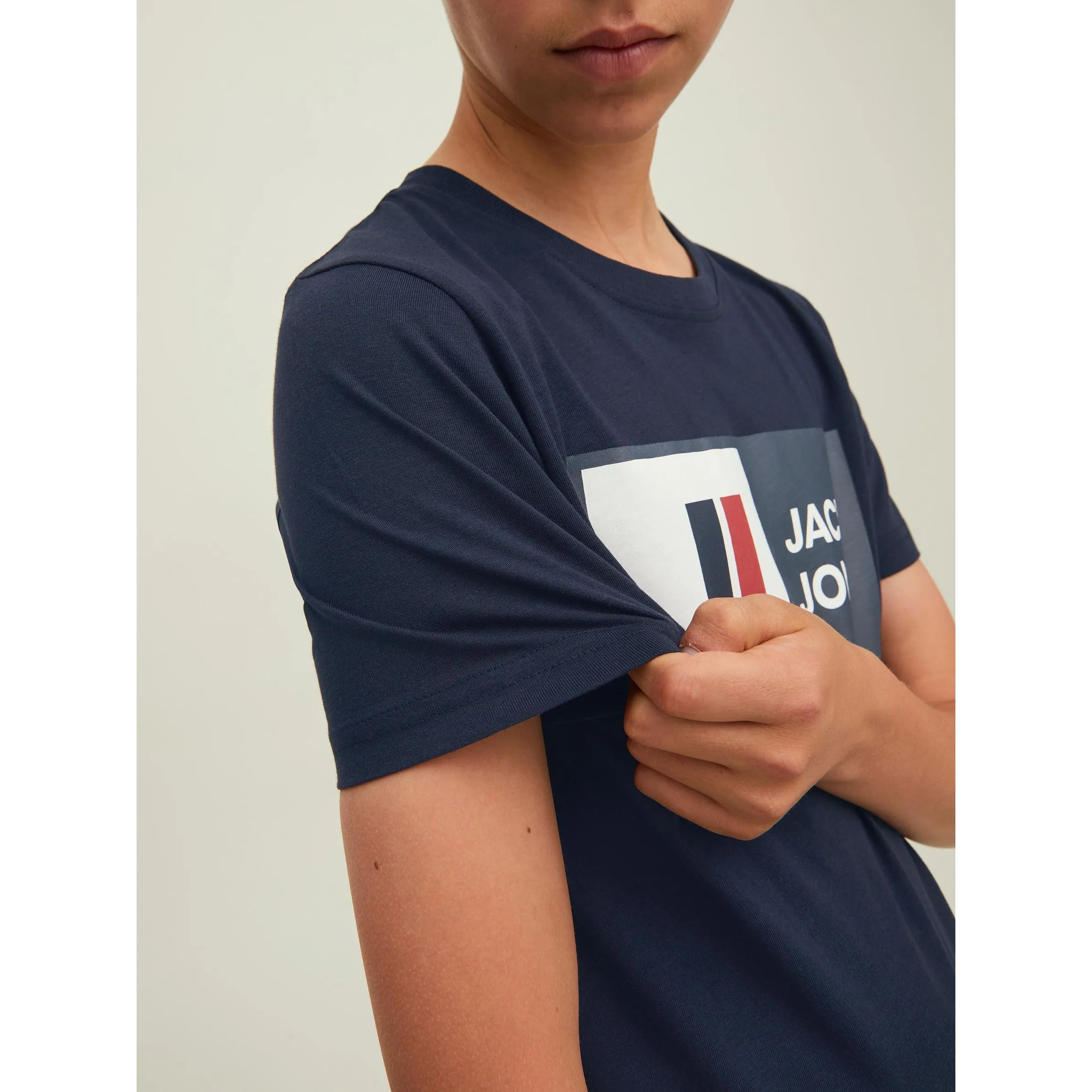 Jack&Jones Junior 12216592 JCOLOGAN TEE SS CREW Blau 868780 175876 5