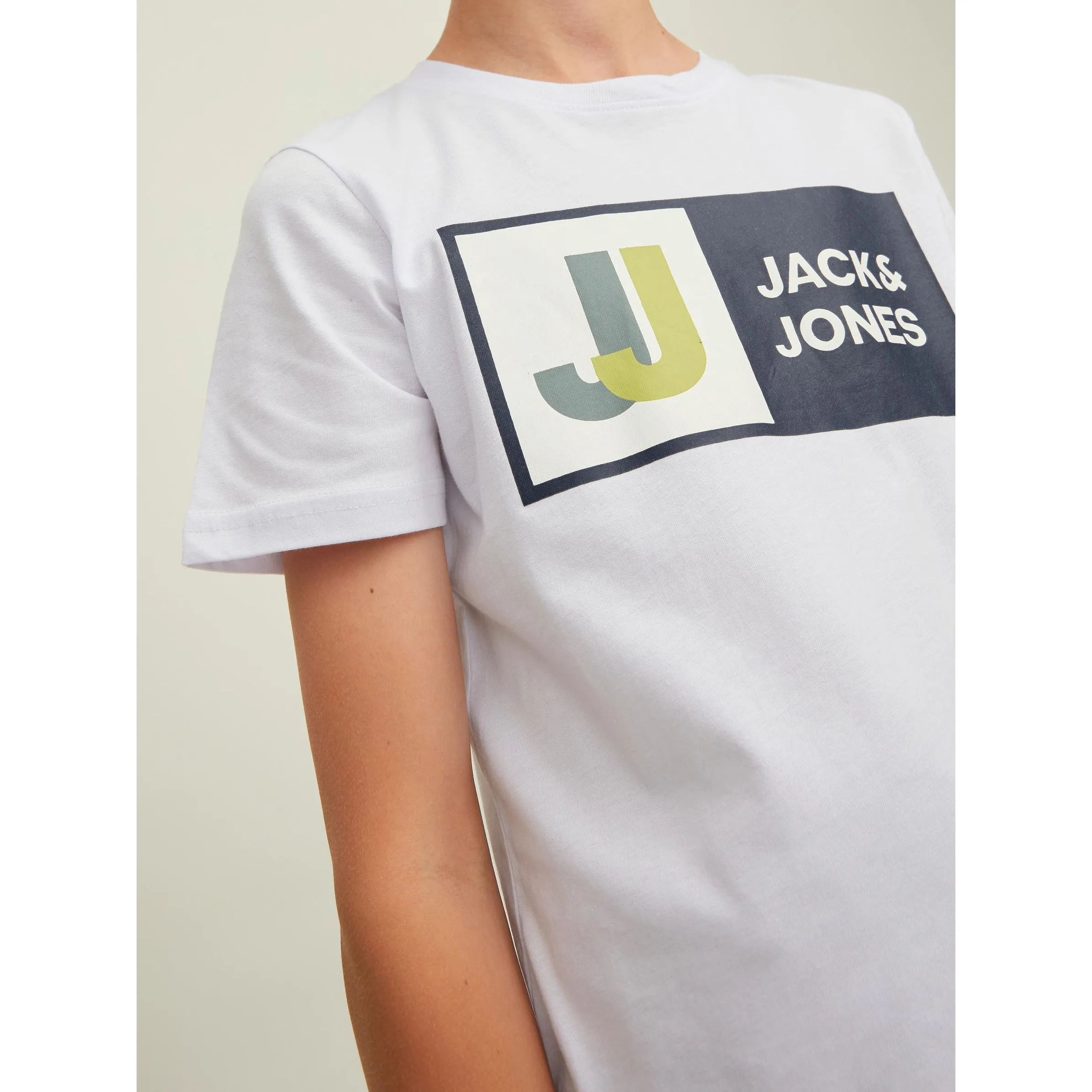 Jack&Jones Junior 12216592 JCOLOGAN TEE SS CREW Weiß 868780 178074 5