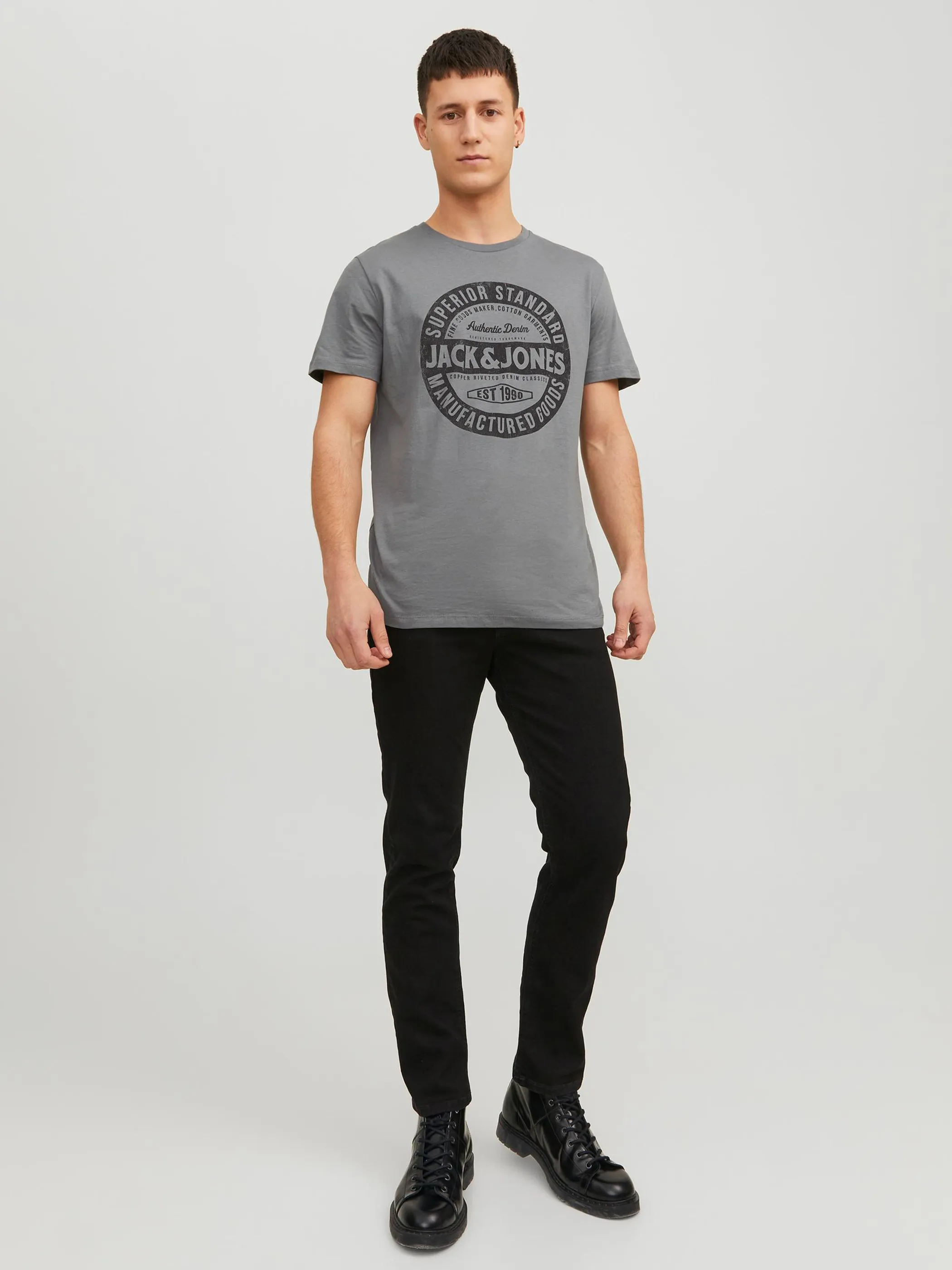 Jack Jones 12232972 JJEJEANS TEE SS O-NEC Grau 878878 176674 4 Jack Jones 12232972 JJEJEANS TEE SS O-NEC Grau 878878 176674 4