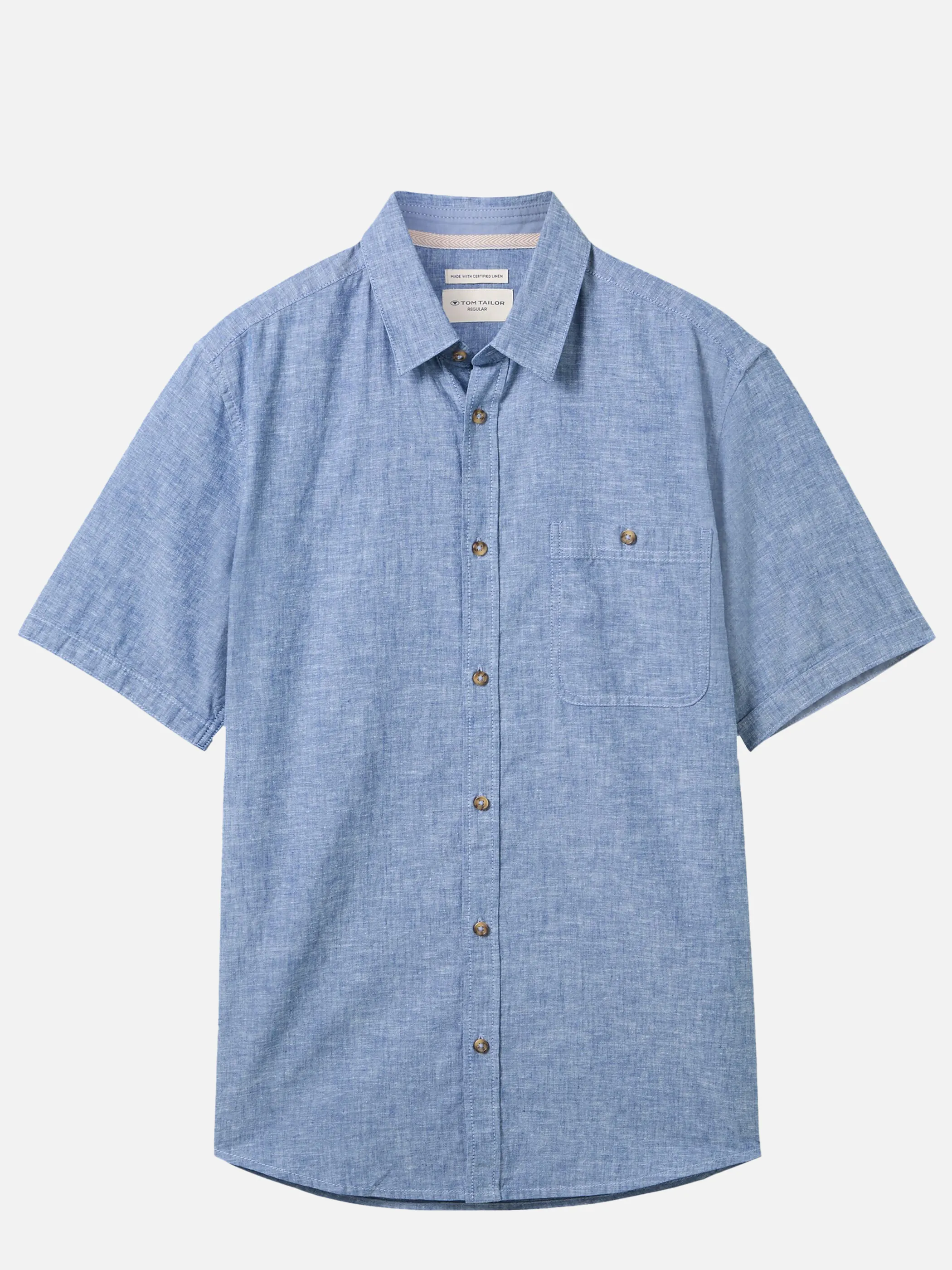 Tom Tailor 1042351 NOS cotton linen shirt Blau 890939 34922 1