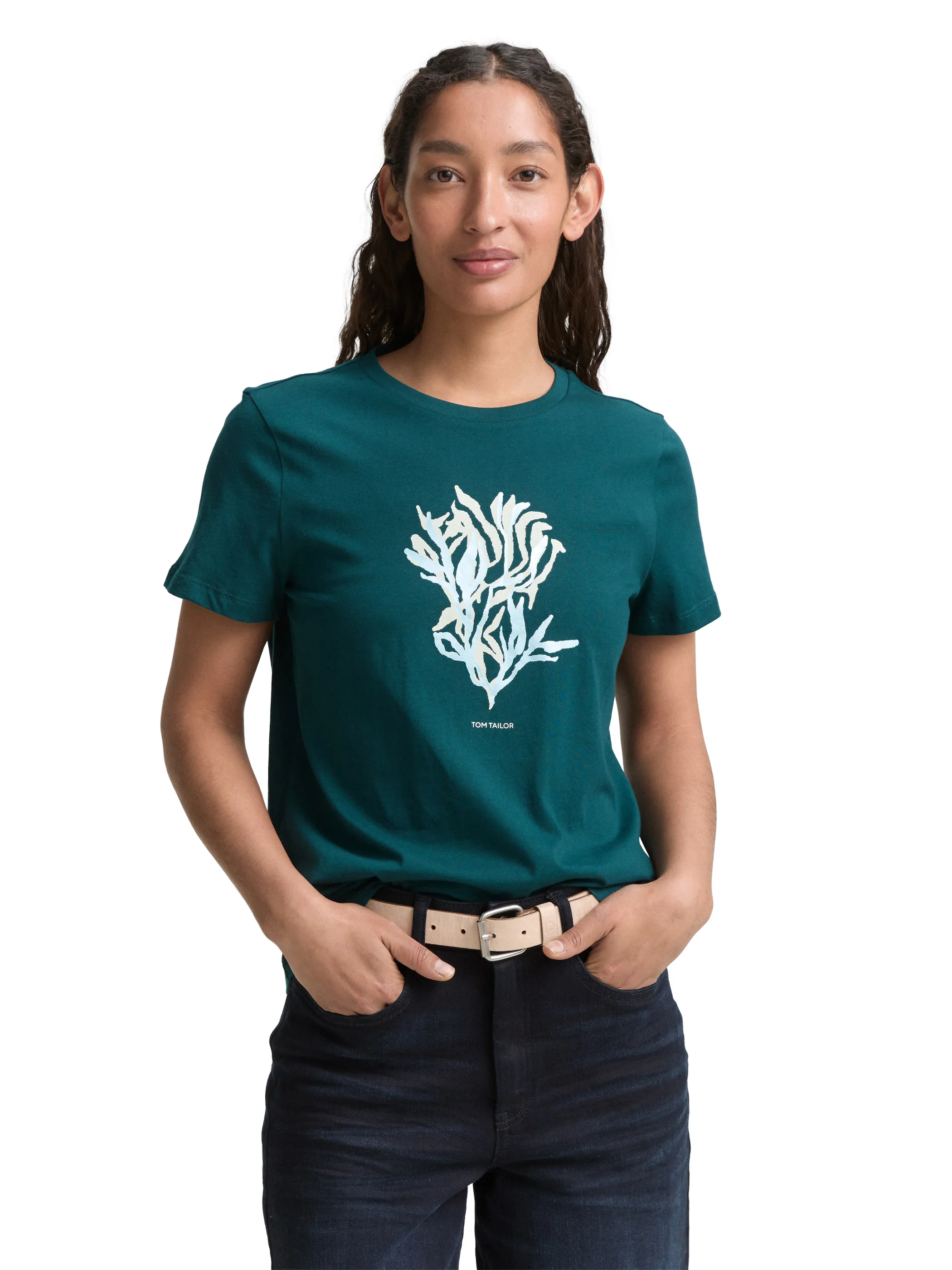 Tom Tailor 1046437 T-shirt basic with print Grün 910035 27528 3