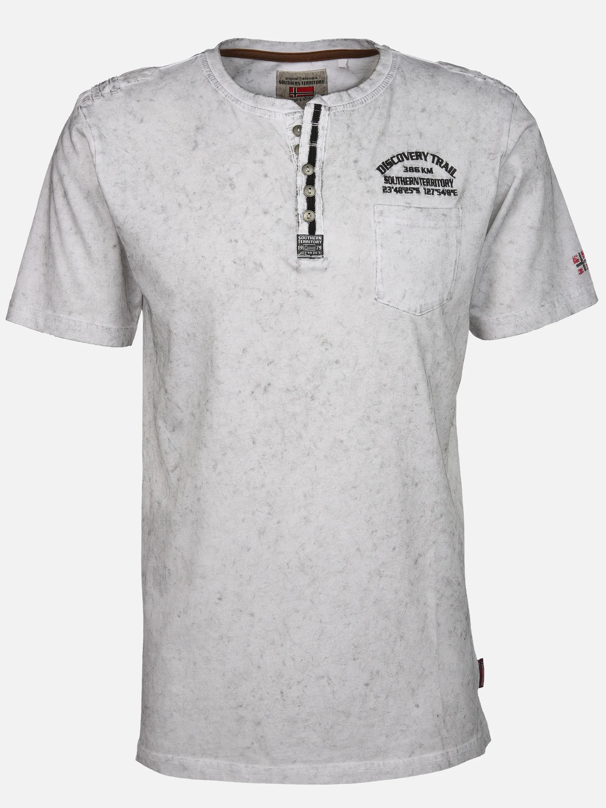 Southern Territory He. Henleyshirt 1/2 Arm washer Weiß 910643 OFFWHITE 1