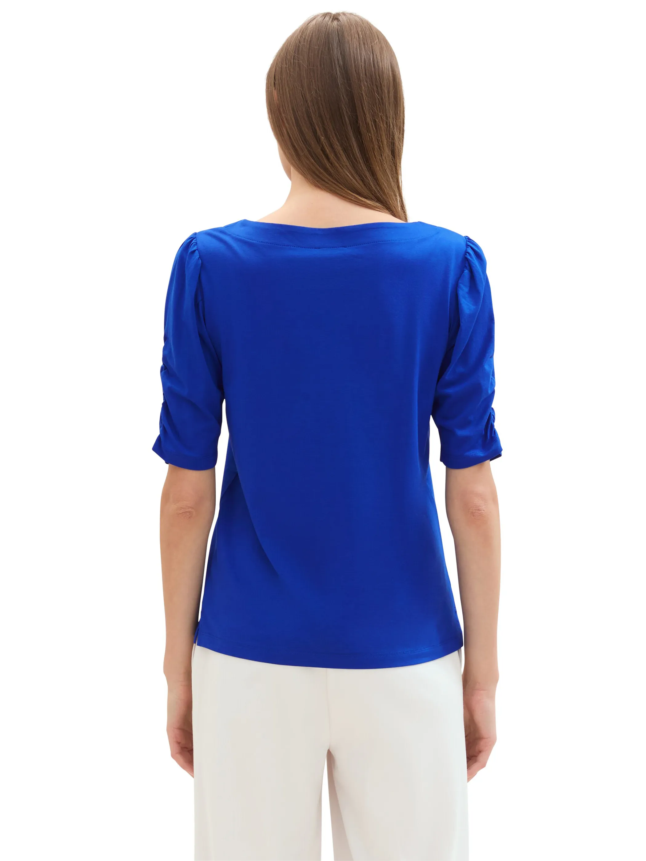 Tom Tailor 1041572 T-shirt gathered sleeve Blau 895787 14531 2 Tom Tailor 1041572 T-shirt gathered sleeve Blau 895787 14531 2