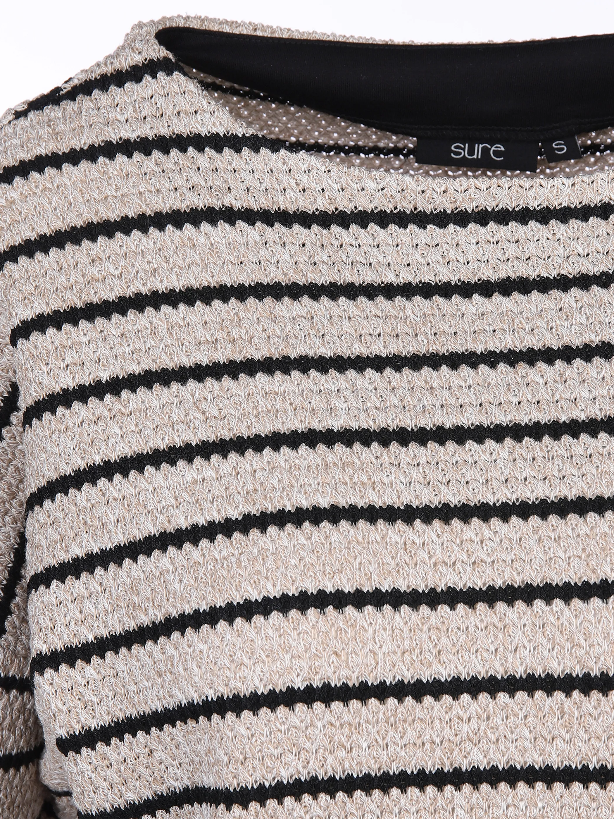 Sure Da-Sweatshirt in Strickoptik Beige 876016 BEIGE/BLA 3 Sure Da-Sweatshirt in Strickoptik Beige 876016 BEIGE/BLA 3